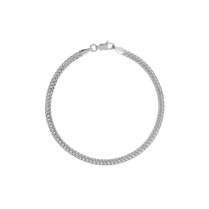 7.5" HOLLOW WHEAT CHAIN BRACELET | 14K WHITE GOLD | MZ005494-14B - Brownlee Jewelers