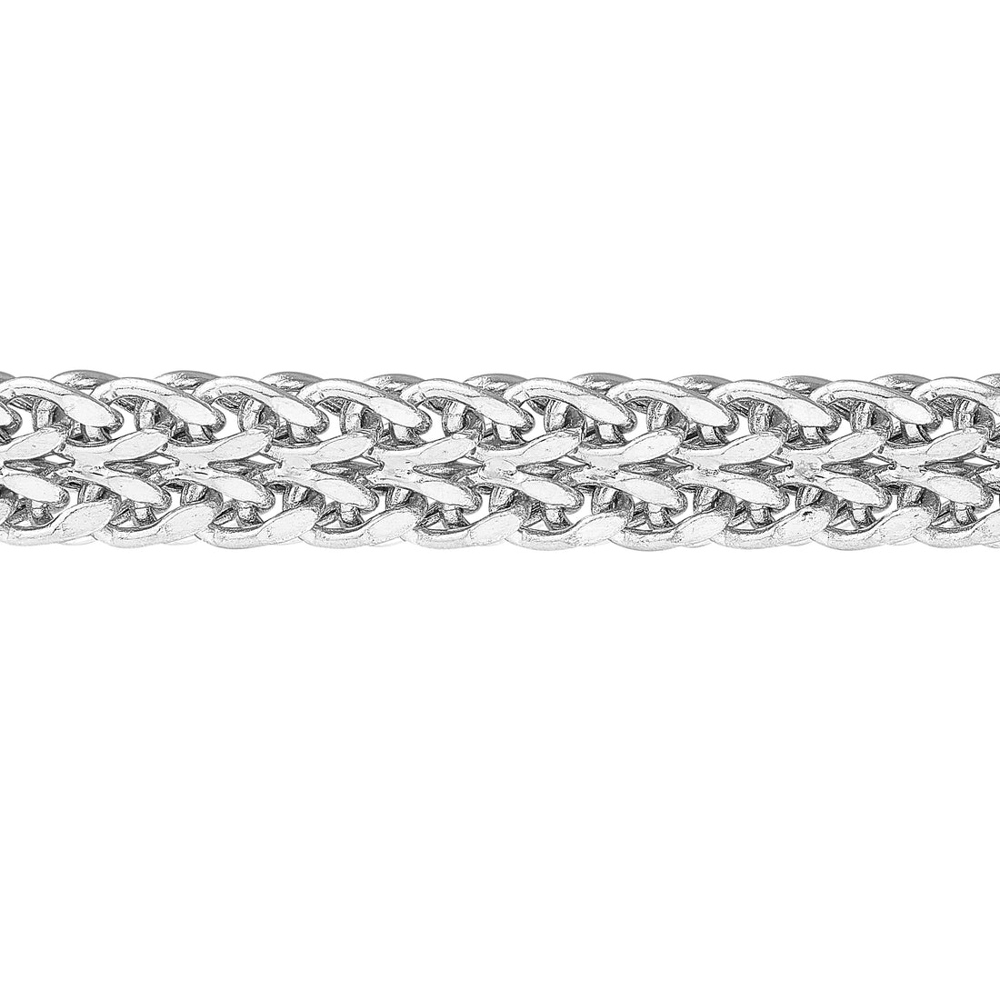 7.5" HOLLOW WHEAT CHAIN BRACELET | 14K WHITE GOLD | MZ005494-14B - Brownlee Jewelers