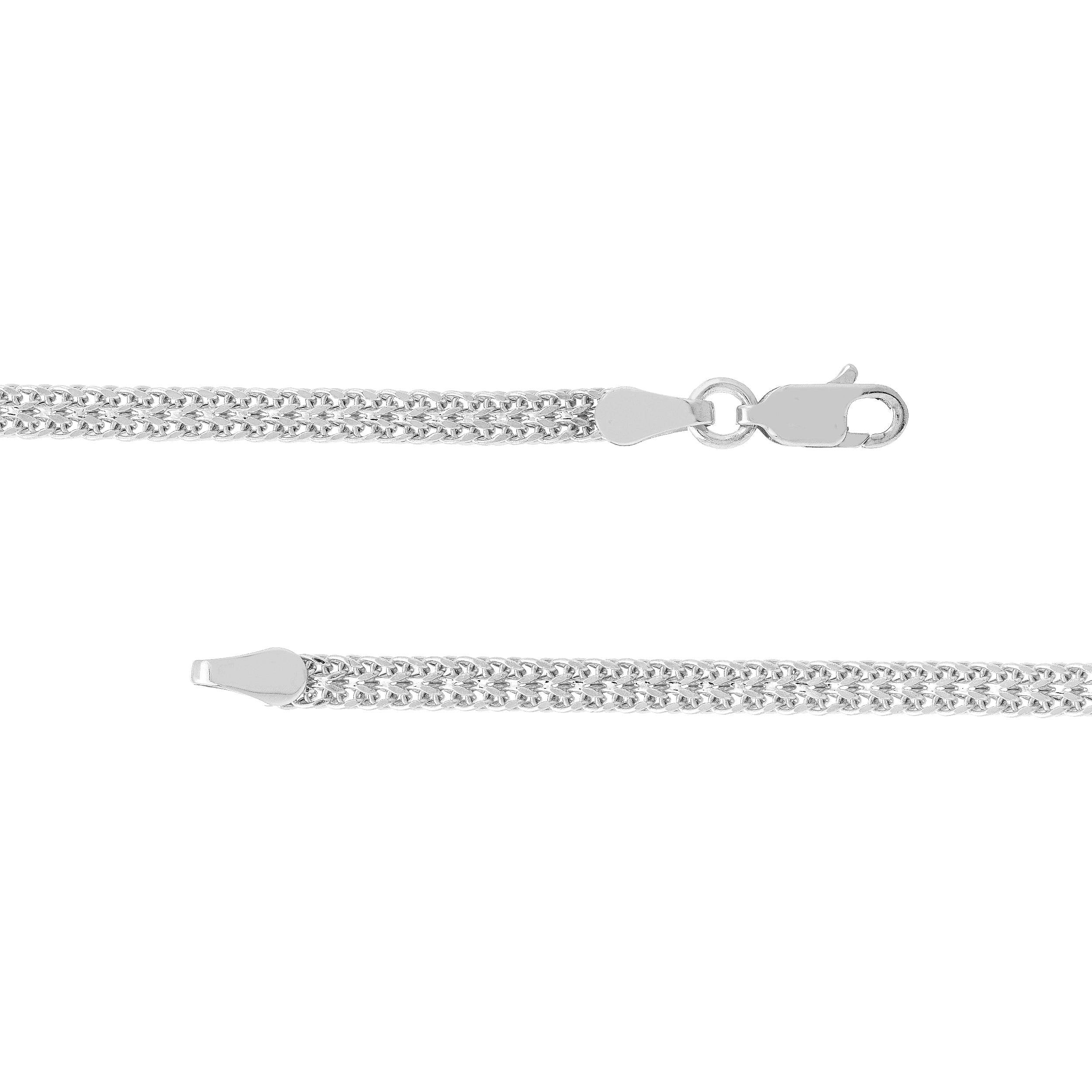 7.5" HOLLOW WHEAT CHAIN BRACELET | 14K WHITE GOLD | MZ005494-14B - Brownlee Jewelers