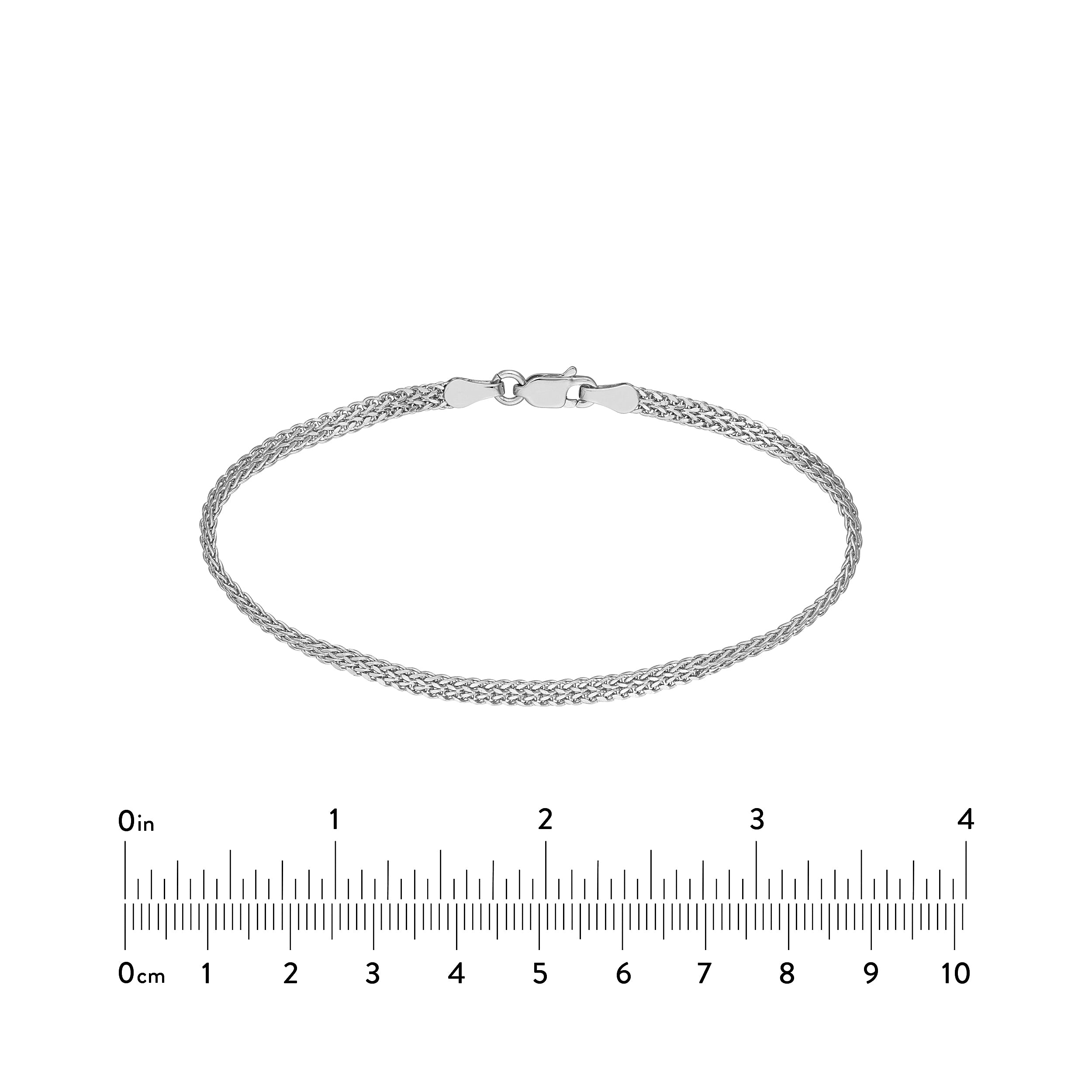 7.5" HOLLOW WHEAT CHAIN BRACELET | 14K WHITE GOLD | MZ005494-14B - Brownlee Jewelers
