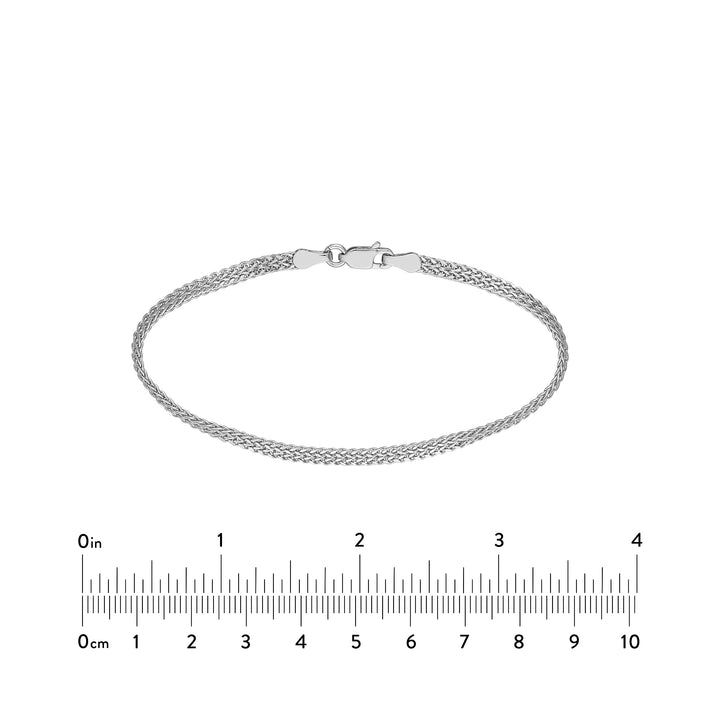 7.5" HOLLOW WHEAT CHAIN BRACELET | 14K WHITE GOLD | MZ005494-14B - Brownlee Jewelers