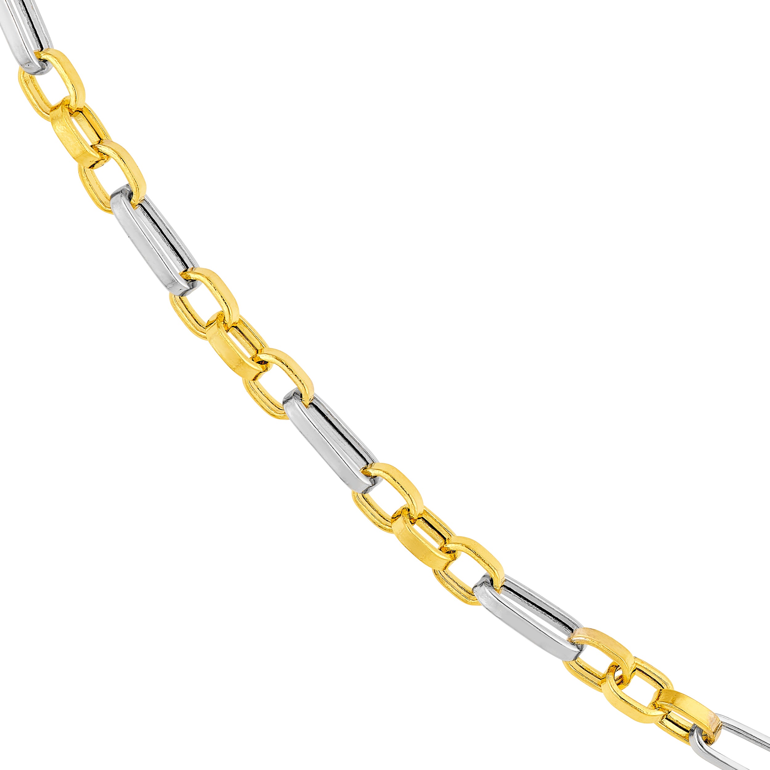 7.25" 3.1MM HOLLOW ROLO CHAIN BRACELET | 14K TWO-TONE GOLD | MZ005654-14YB - Brownlee Jewelers