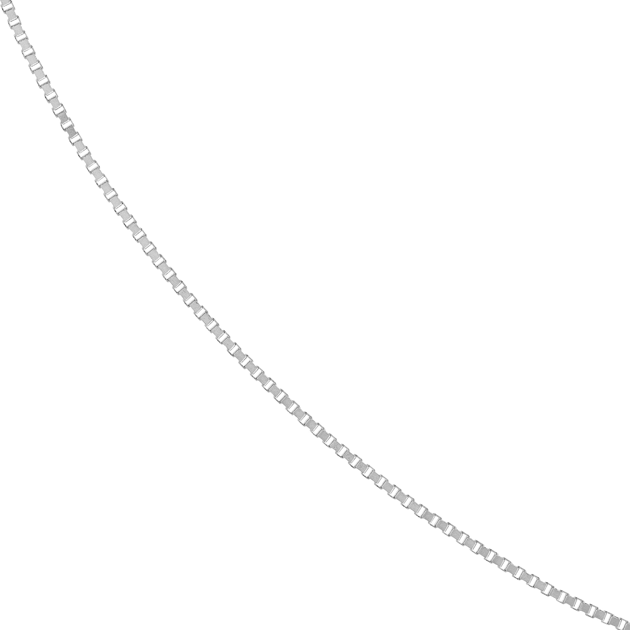 18" 0.55MM ADJUSTABLE BOX CHAIN NECKLACE | 10K WHITE GOLD | MZ005831-10B - Brownlee Jewelers