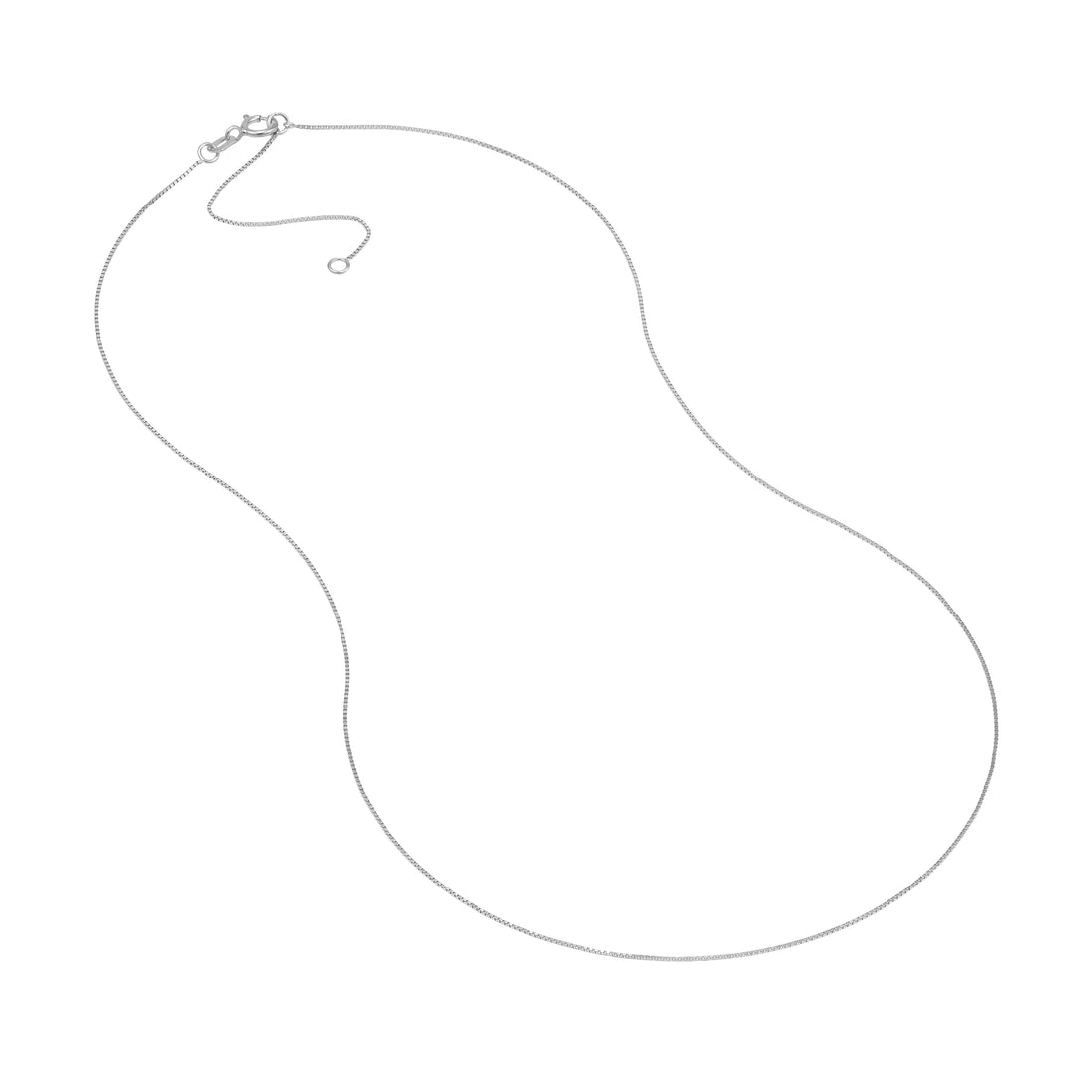 18" 0.55MM ADJUSTABLE BOX CHAIN NECKLACE | 10K WHITE GOLD | MZ005831-10B - Brownlee Jewelers
