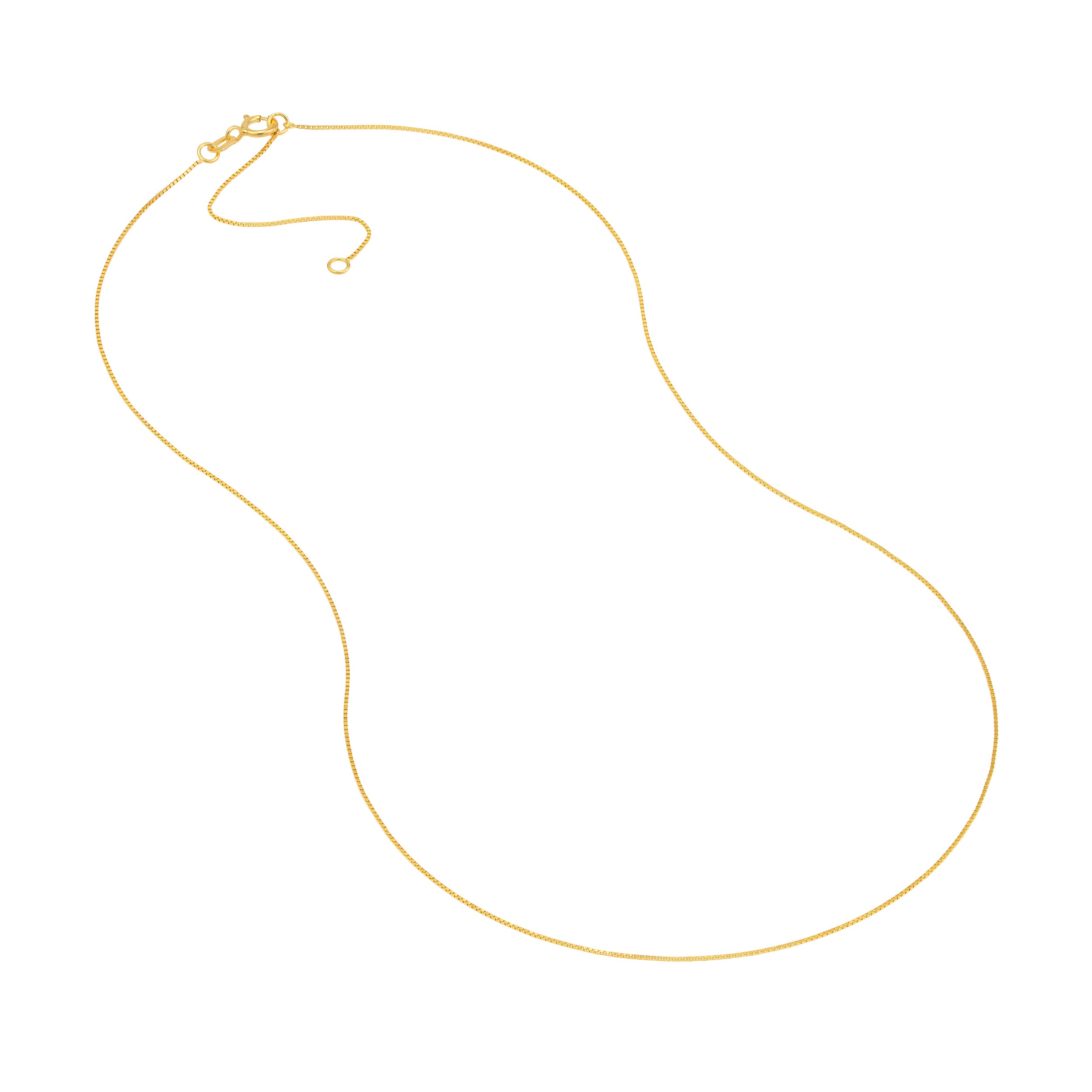 18" ADJUSTABLE BOX CHAIN NECKLACE | 10K YELLOW GOLD | MZ005831-10Y - Brownlee Jewelers
