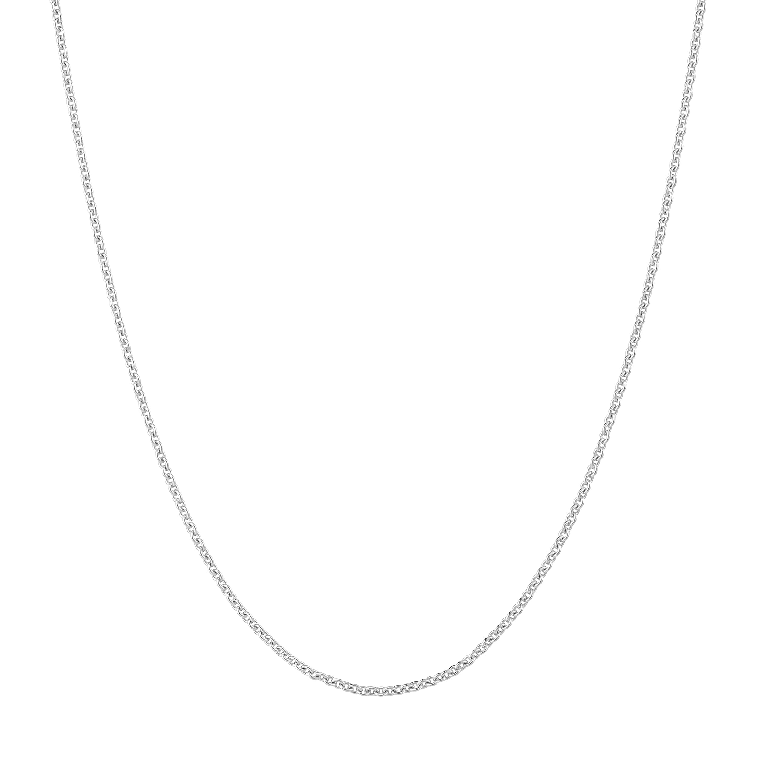 18" 0.9MM ADJUSTABLE TIGHT CABLE CHAIN NECKLACE | 10K WHITE GOLD | MZ005832-10B - Brownlee Jewelers
