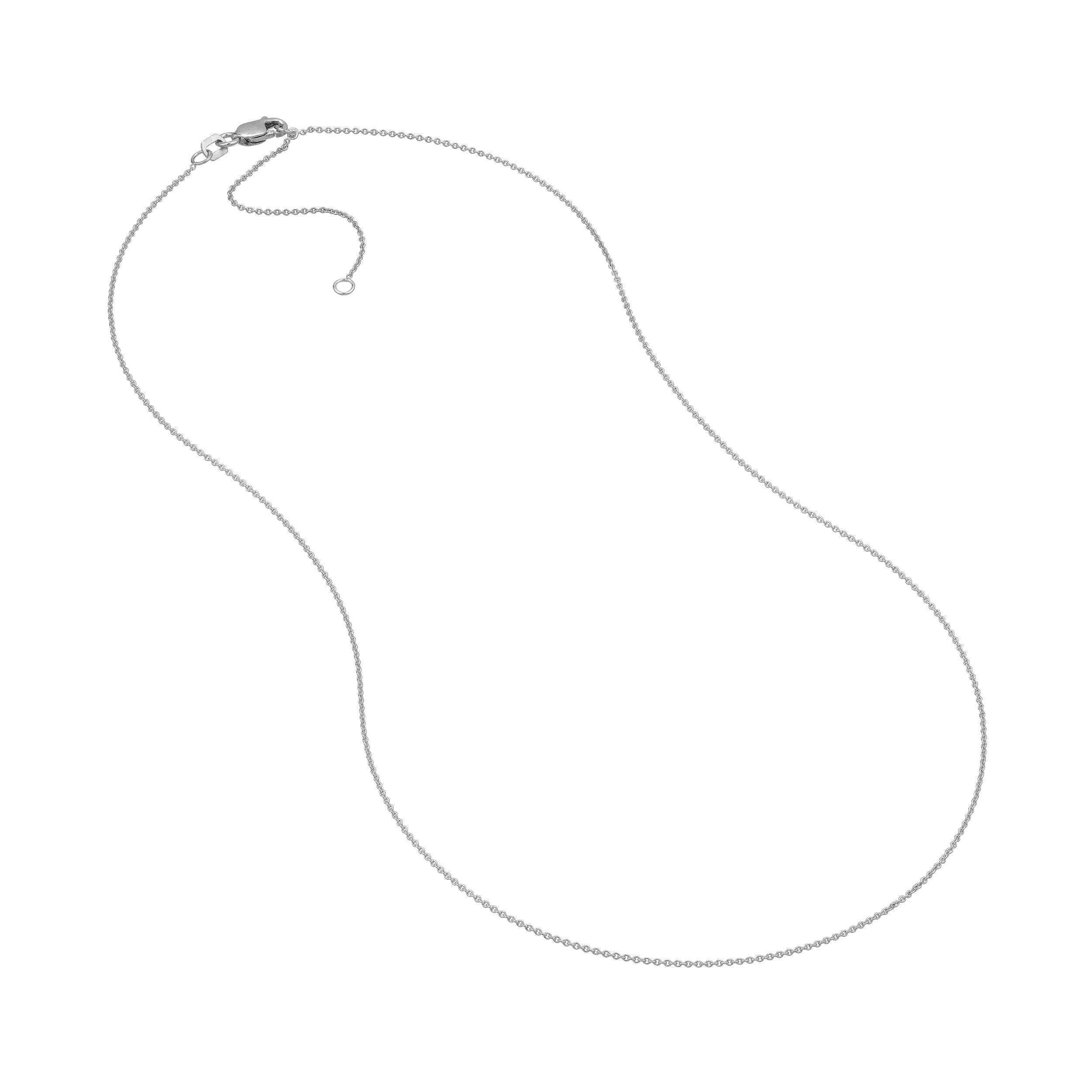 18" 0.9MM ADJUSTABLE TIGHT CABLE CHAIN NECKLACE | 10K WHITE GOLD | MZ005832-10B - Brownlee Jewelers