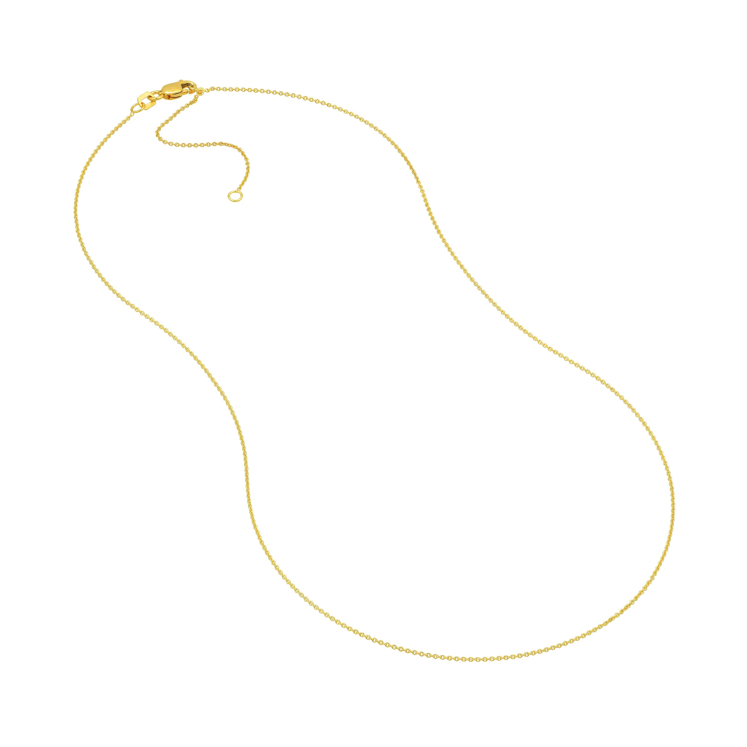18" 0.9MM ADJUSTABLE TIGHT CABLE CHAIN NECKLACE | 14K YELLOW GOLD | MZ005832-14Y - Brownlee Jewelers