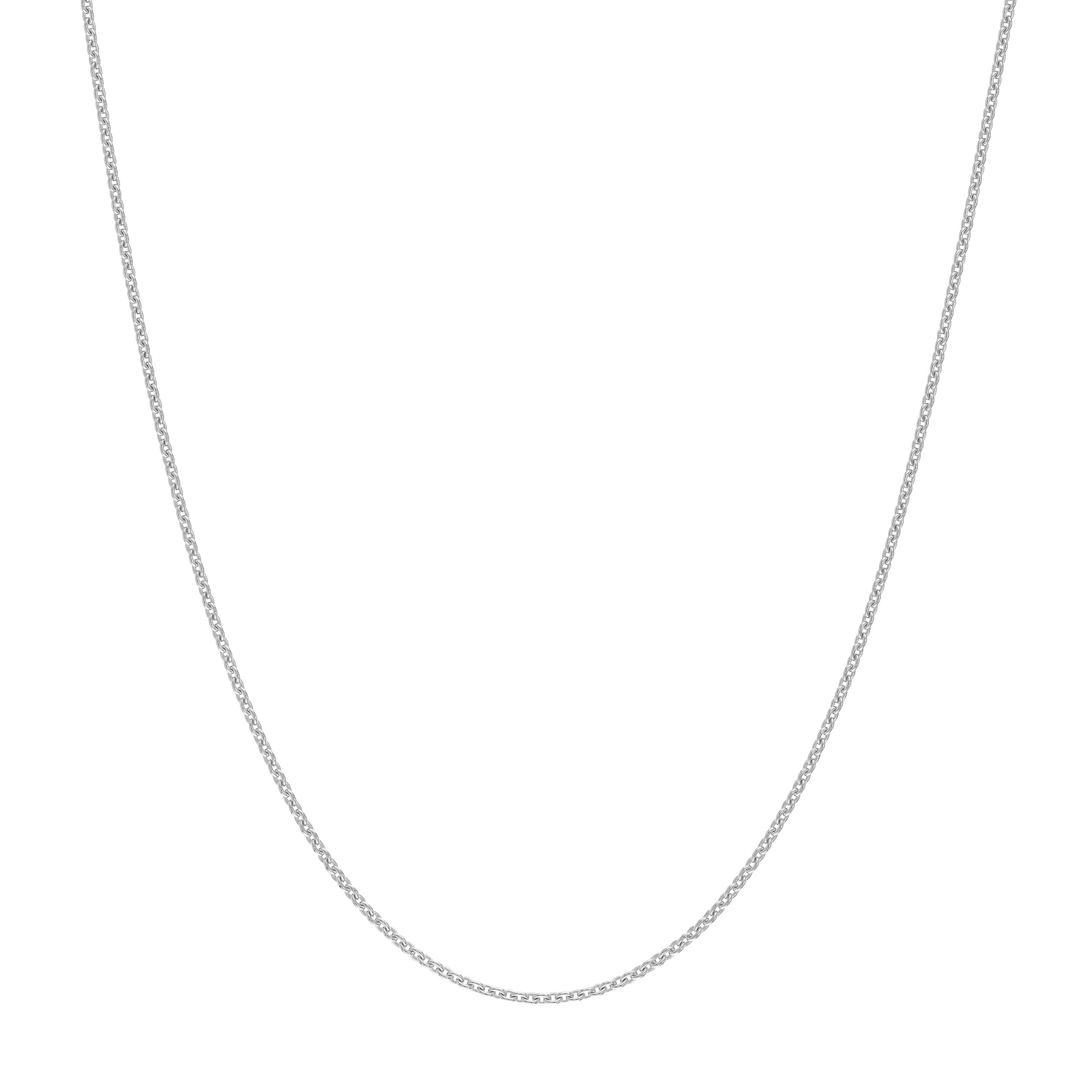 18" 0.7MM ADJUSTABLE CABLE CHAIN NECKLACE | 10K WHITE GOLD | MZ006814-10B - Brownlee Jewelers