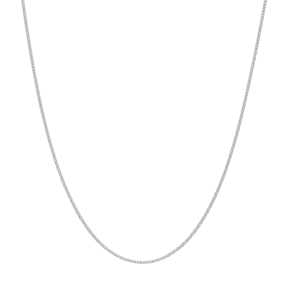 18" 0.7MM ADJUSTABLE CABLE CHAIN NECKLACE | 10K WHITE GOLD | MZ006814-10B - Brownlee Jewelers