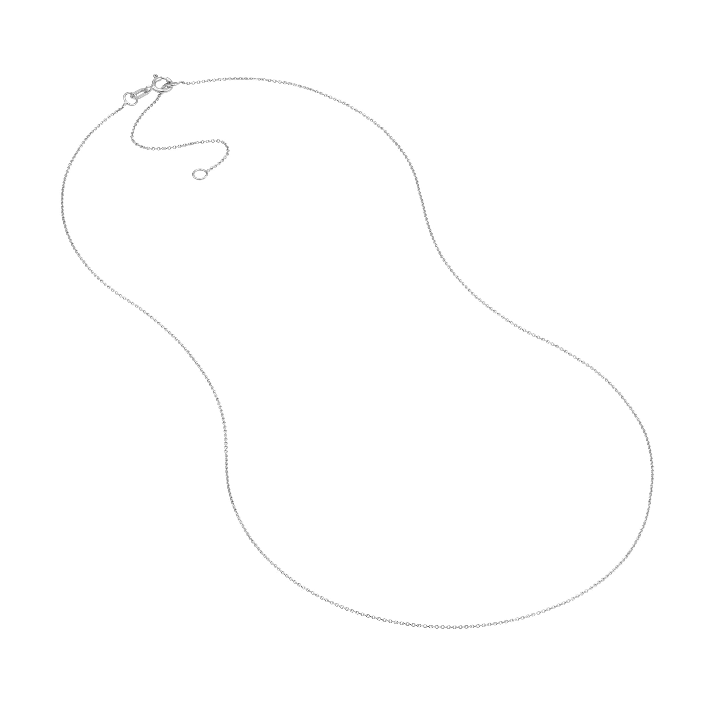 18" 0.7MM ADJUSTABLE CABLE CHAIN NECKLACE | 10K WHITE GOLD | MZ006814-10B - Brownlee Jewelers