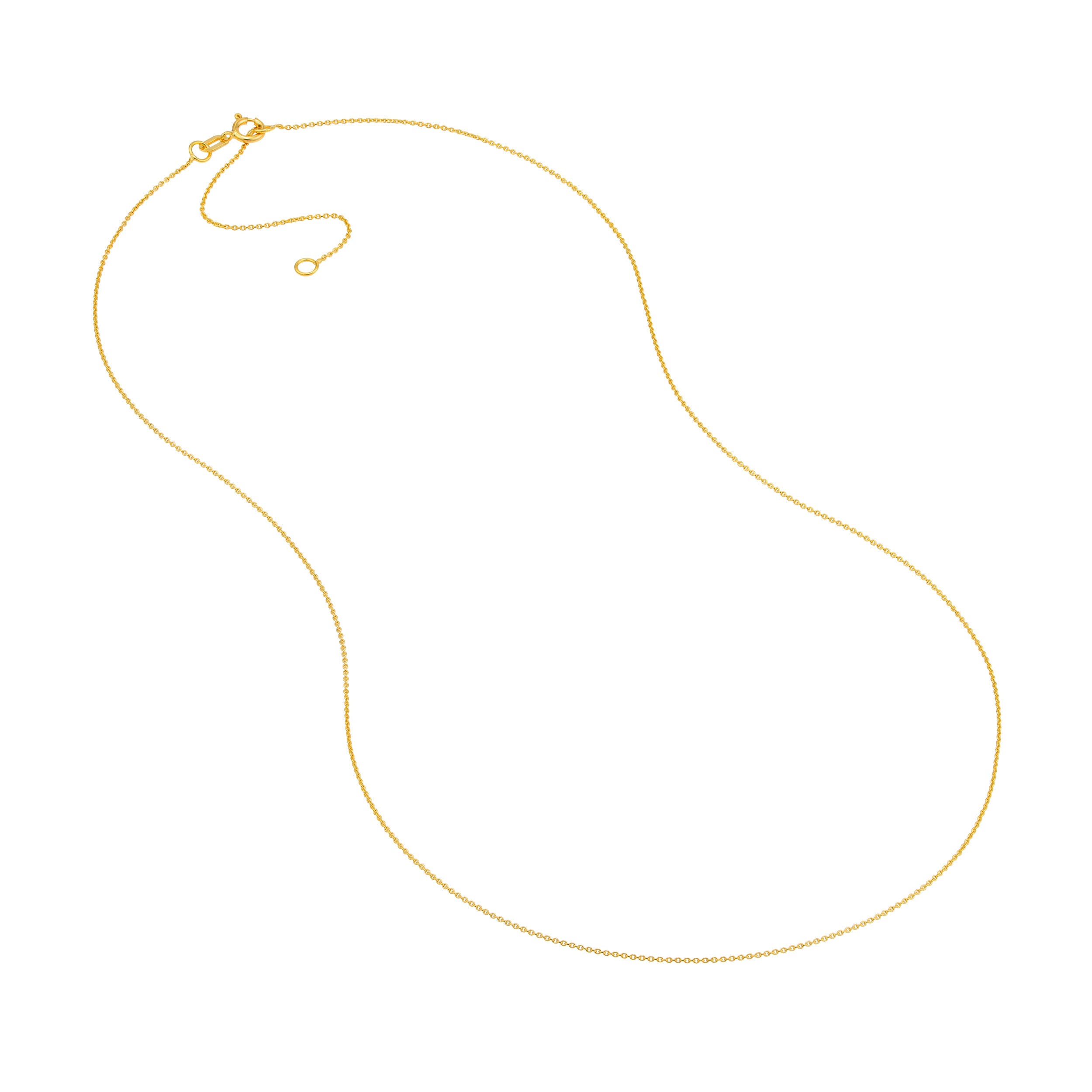 18" 0.7MM ADJUSTABLE CABLE CHAIN NECKLACE | 10K YELLOW GOLD | MZ006814-10Y - Brownlee Jewelers