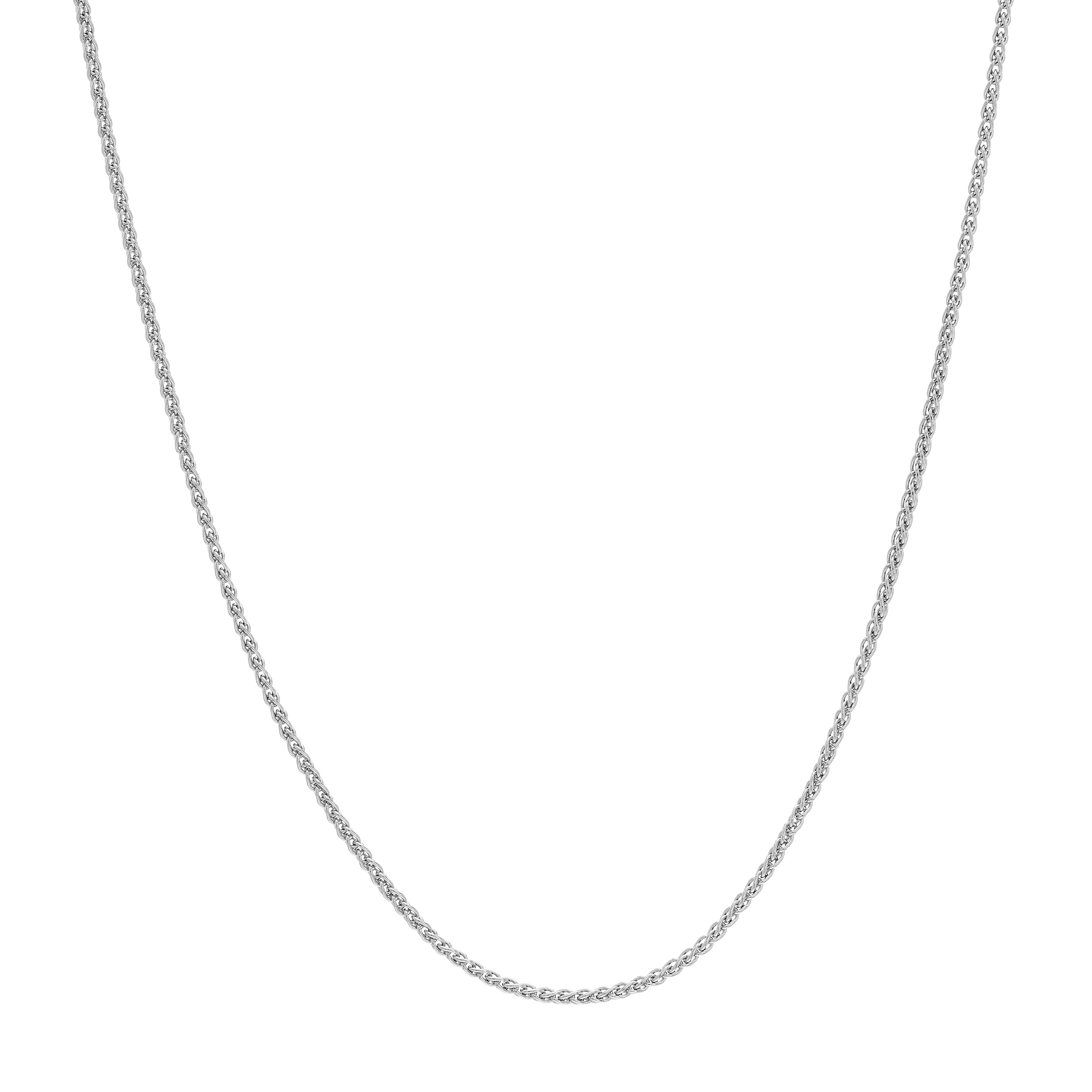 18" 0.85MM ADJUSTABLE ROUND WHEAT CHAIN NECKLACE | 10K WHITE GOLD | MZ007252-10B - Brownlee Jewelers