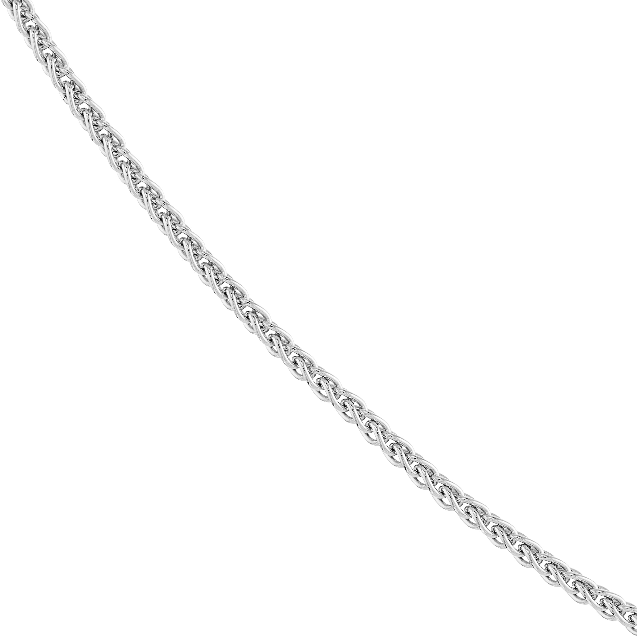 18" 0.85MM ADJUSTABLE ROUND WHEAT CHAIN NECKLACE | 10K WHITE GOLD | MZ007252-10B - Brownlee Jewelers