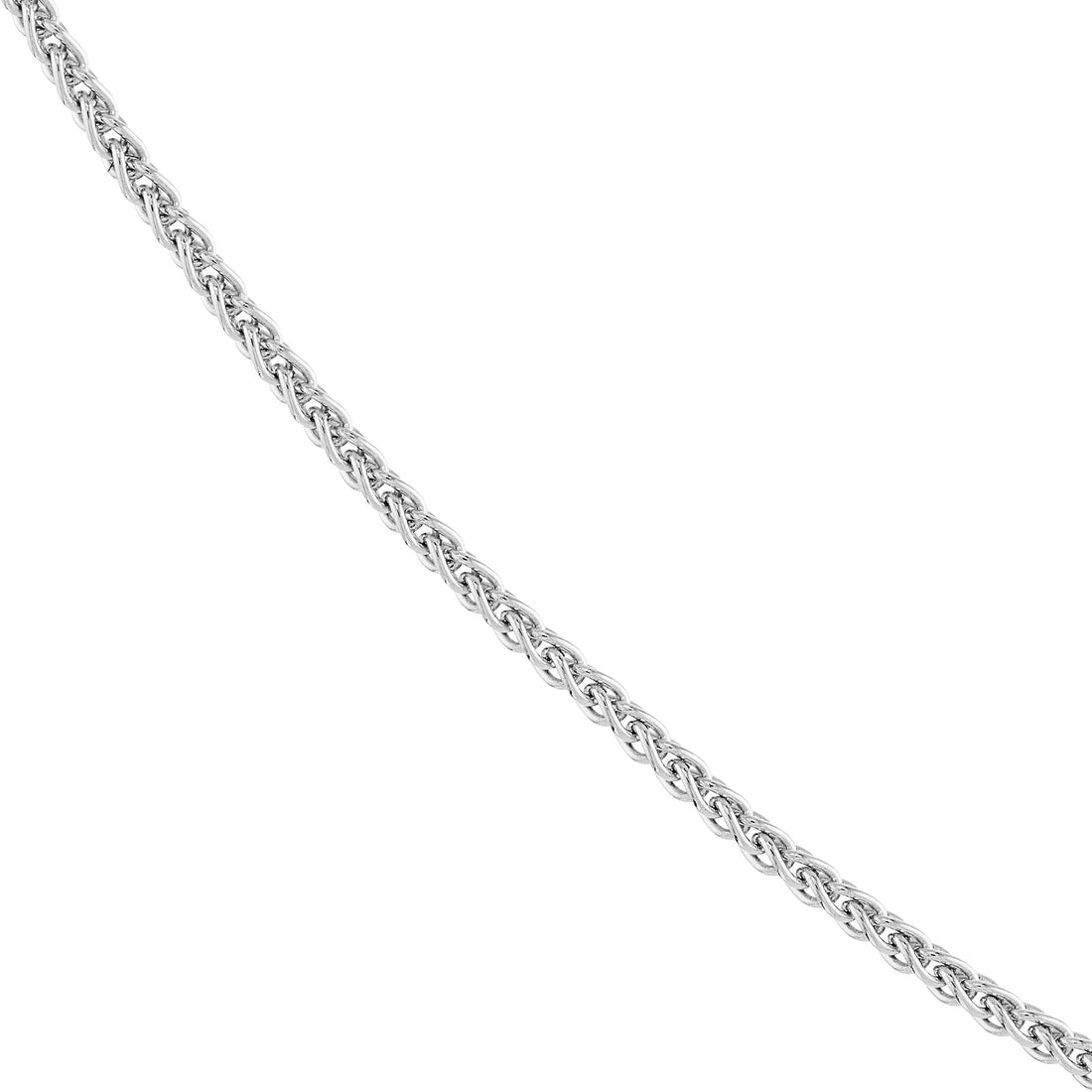 18" 0.85MM ADJUSTABLE ROUND WHEAT CHAIN NECKLACE | 10K WHITE GOLD | MZ007252-10B - Brownlee Jewelers