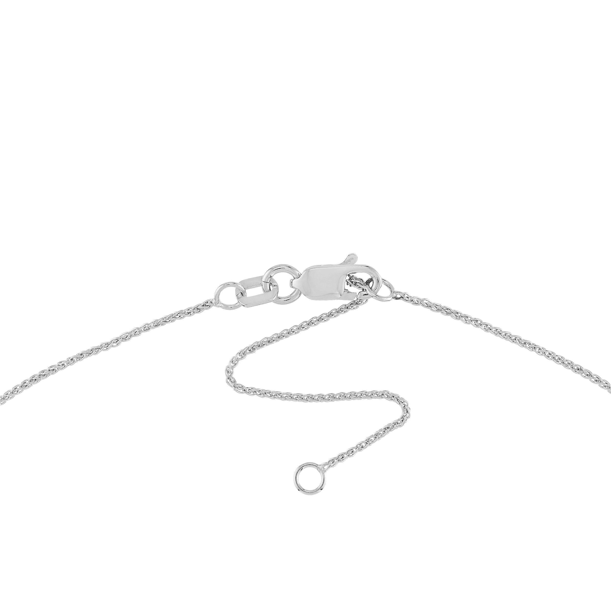18" 0.85MM ADJUSTABLE ROUND WHEAT CHAIN NECKLACE | 10K WHITE GOLD | MZ007252-10B - Brownlee Jewelers