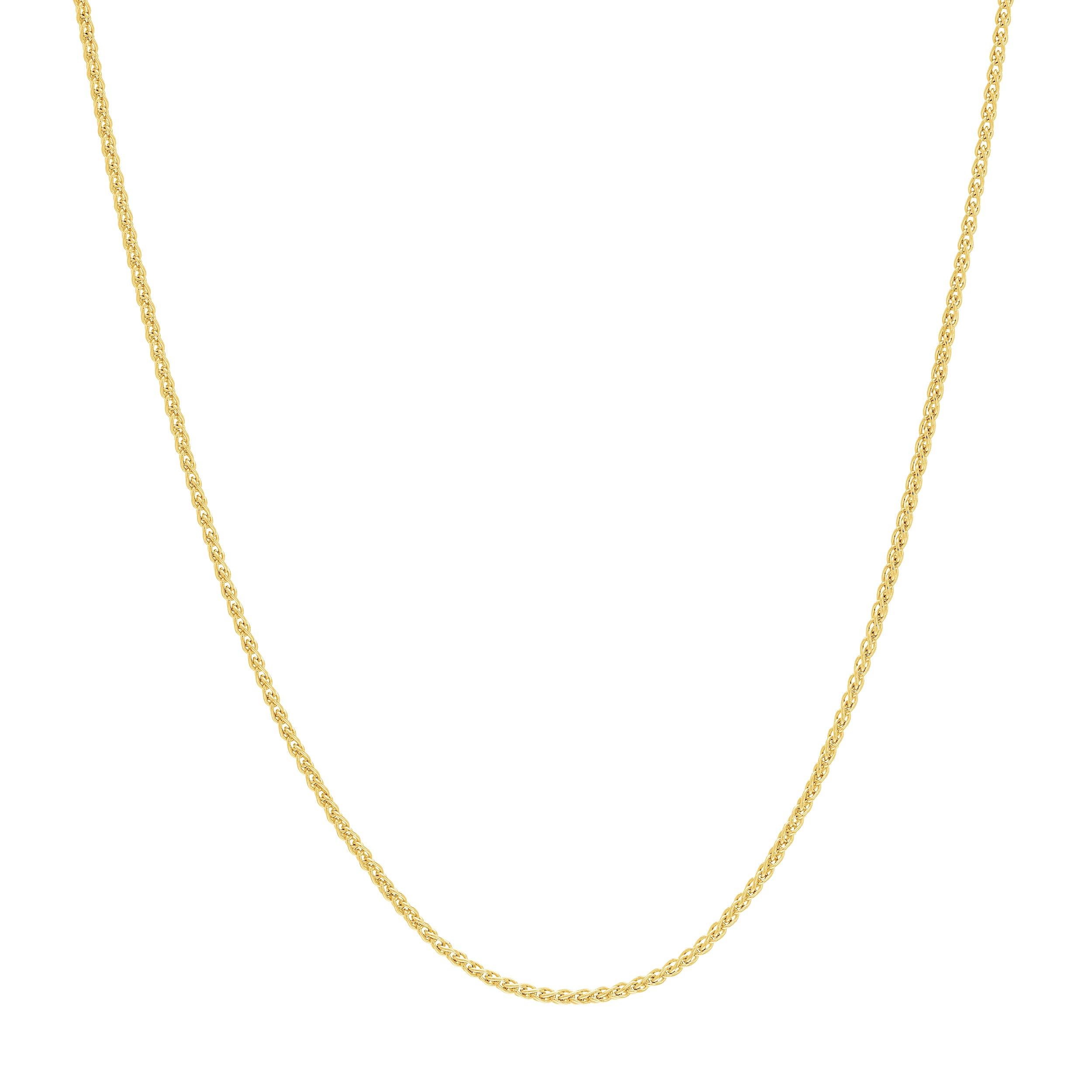 18" 0.85MM ADJUSTABLE ROUND WHEAT CHAIN NECKLACE | 10K YELLOW GOLD | MZ007252-10Y - Brownlee Jewelers