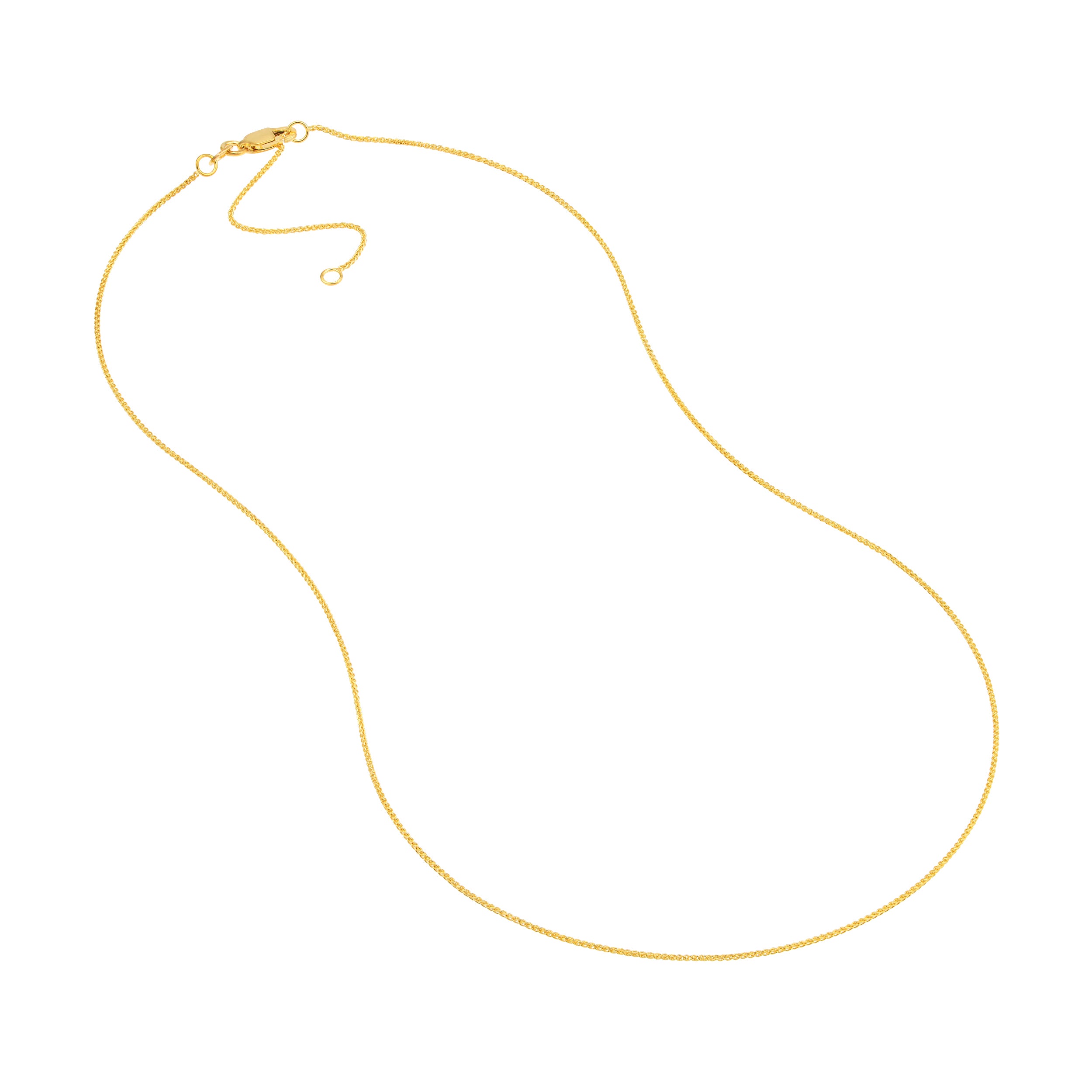 18" 0.85MM ADJUSTABLE ROUND WHEAT CHAIN NECKLACE | 10K YELLOW GOLD | MZ007252-10Y - Brownlee Jewelers
