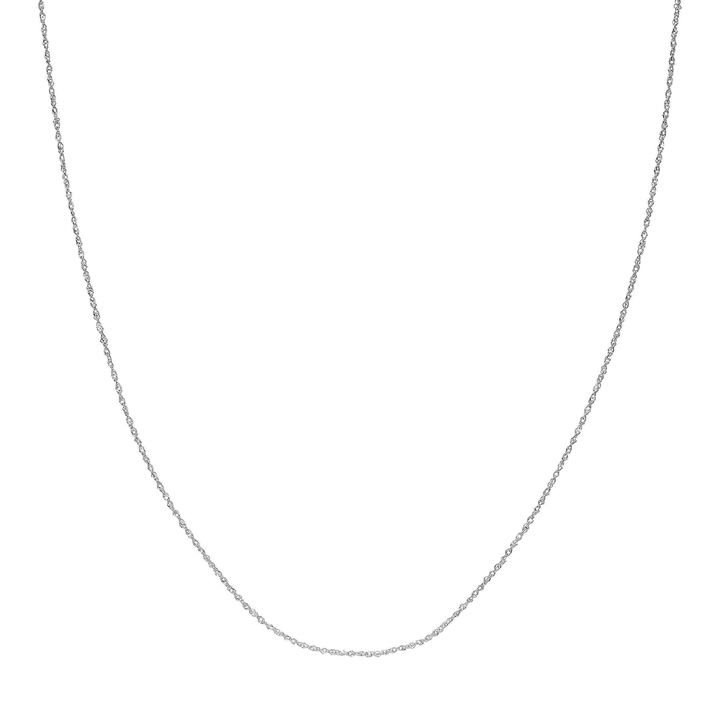 18" 1.15MM SPARKLE SINGAPORE CHAIN NECKLACE | 14K WHITE GOLD | MZ007307-14B - Brownlee Jewelers
