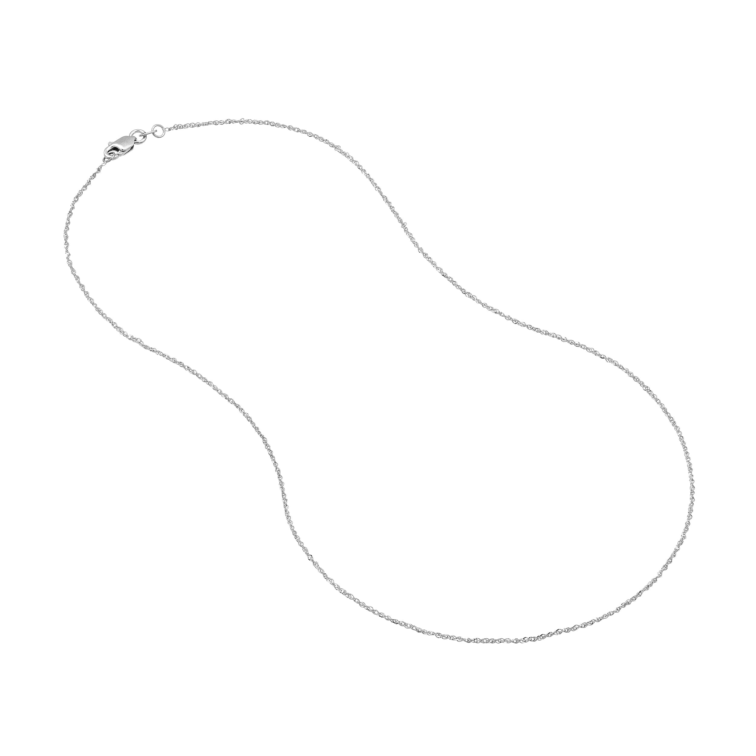 18" 1.15MM SPARKLE SINGAPORE CHAIN NECKLACE | 14K WHITE GOLD | MZ007307-14B - Brownlee Jewelers