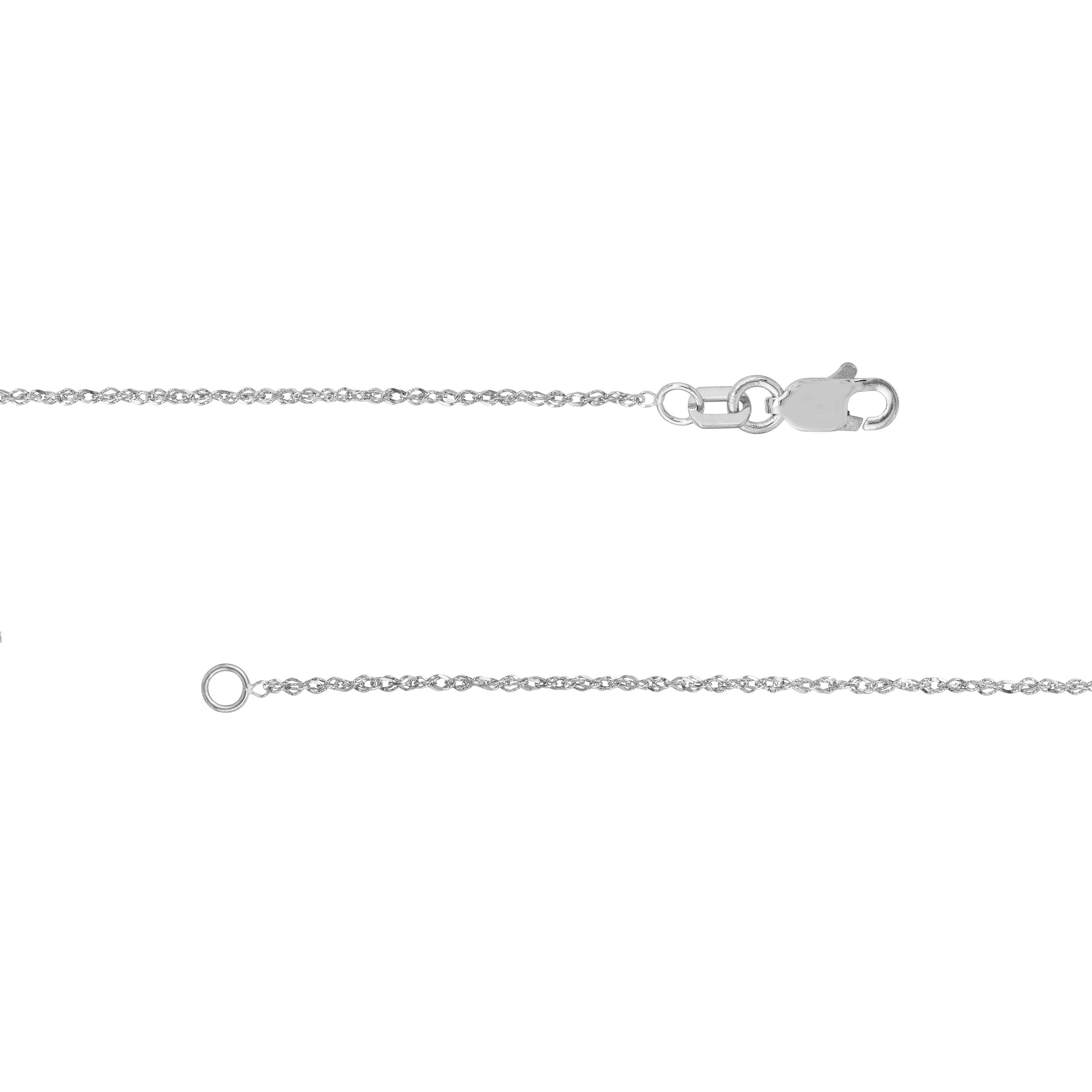 16" 1.15MM SPARKLE SINGAPORE CHAIN NECKLACE | 14K WHITE GOLD | MZ007307-14B - Brownlee Jewelers