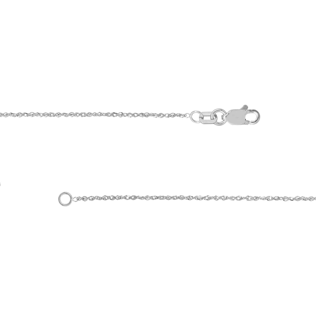 16" 1.15MM SPARKLE SINGAPORE CHAIN NECKLACE | 14K WHITE GOLD | MZ007307-14B - Brownlee Jewelers