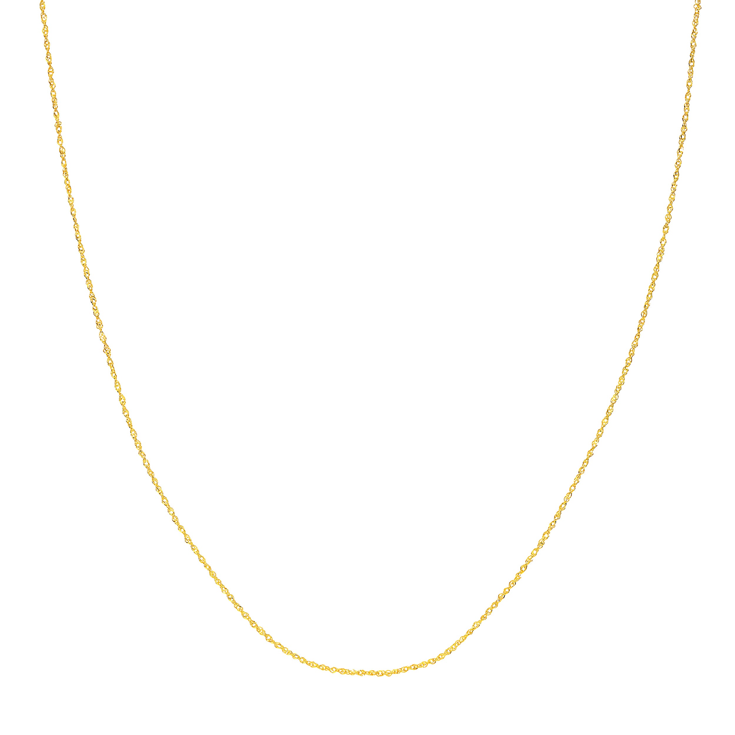 18" 1.15MM SPARKLE SINGAPORE CHAIN NECKLACE | 14K YELLOW GOLD | MZ007307-14Y - Brownlee Jewelers