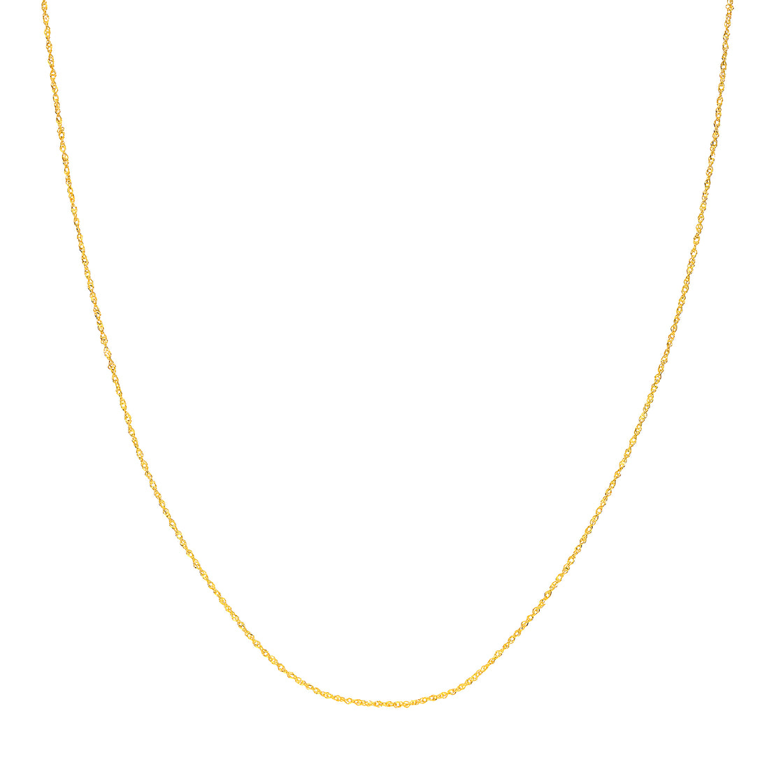 18" 1.15MM SPARKLE SINGAPORE CHAIN NECKLACE | 14K YELLOW GOLD | MZ007307-14Y - Brownlee Jewelers