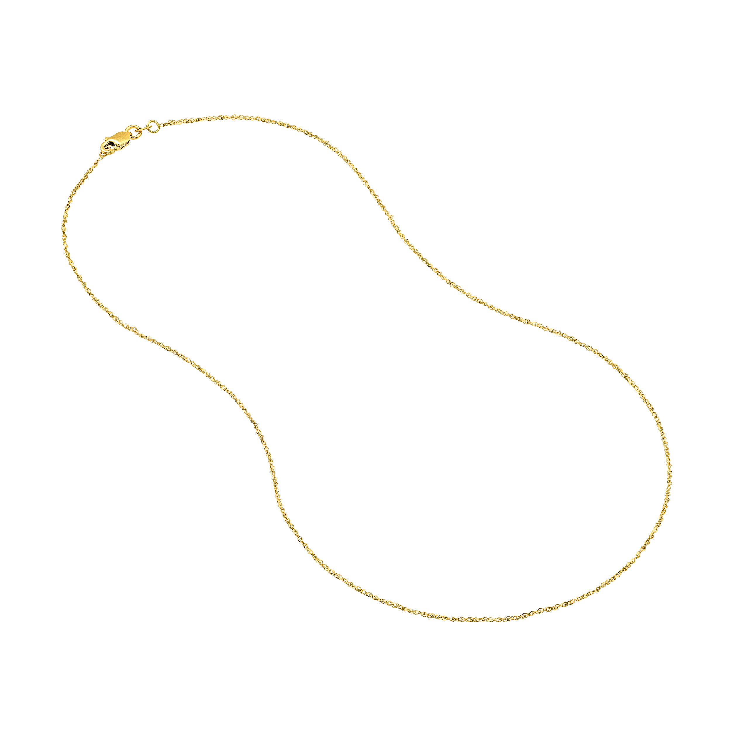 16" 1.15MM SPARKLE SINGAPORE CHAIN NECKLACE | 14K YELLOW GOLD | MZ007307-14Y - Brownlee Jewelers