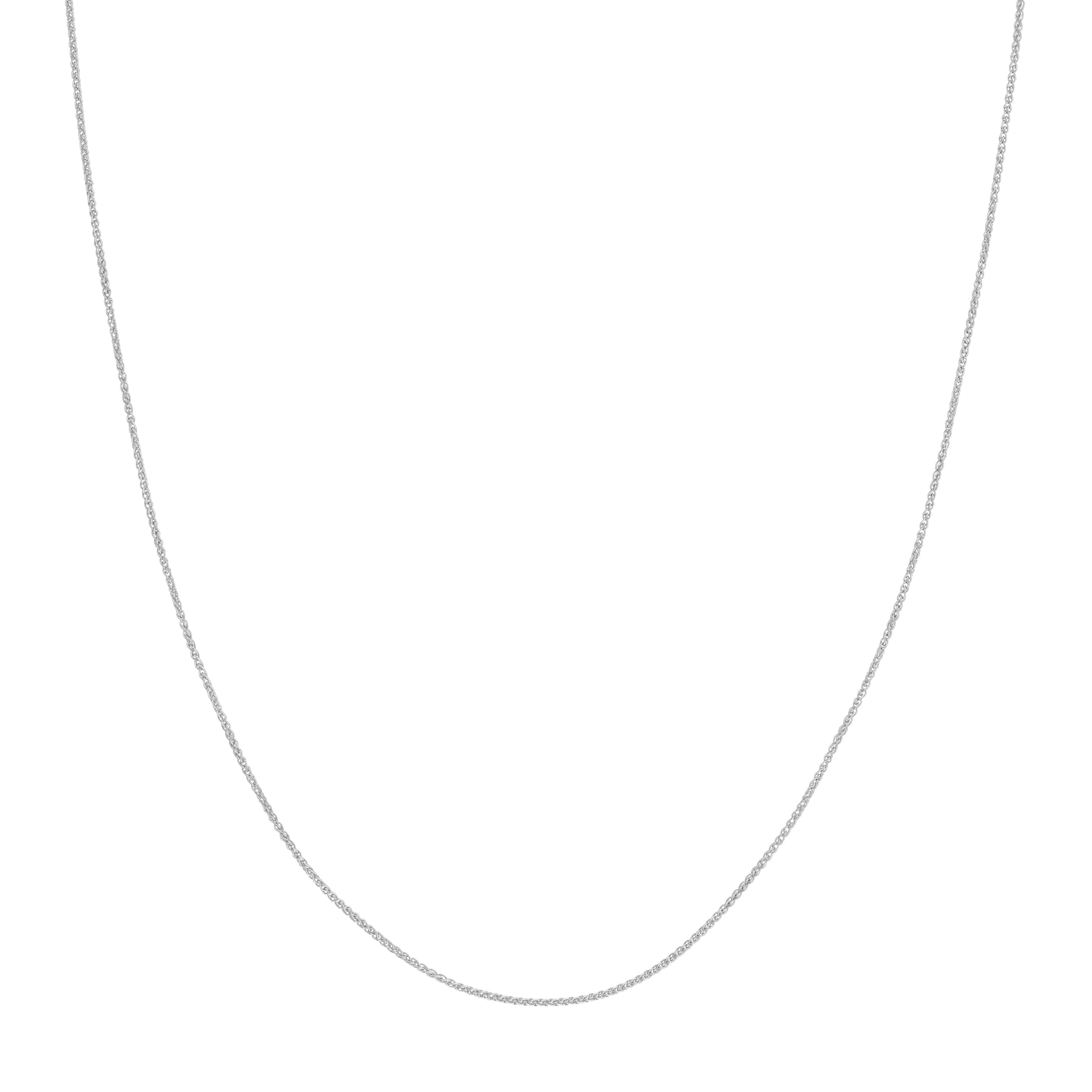 18" 1.05MM ADJUSTABLE ROUND WHEAT CHAIN NECKLACE | 10K WHITE GOLD | MZ008182-10B - Brownlee Jewelers