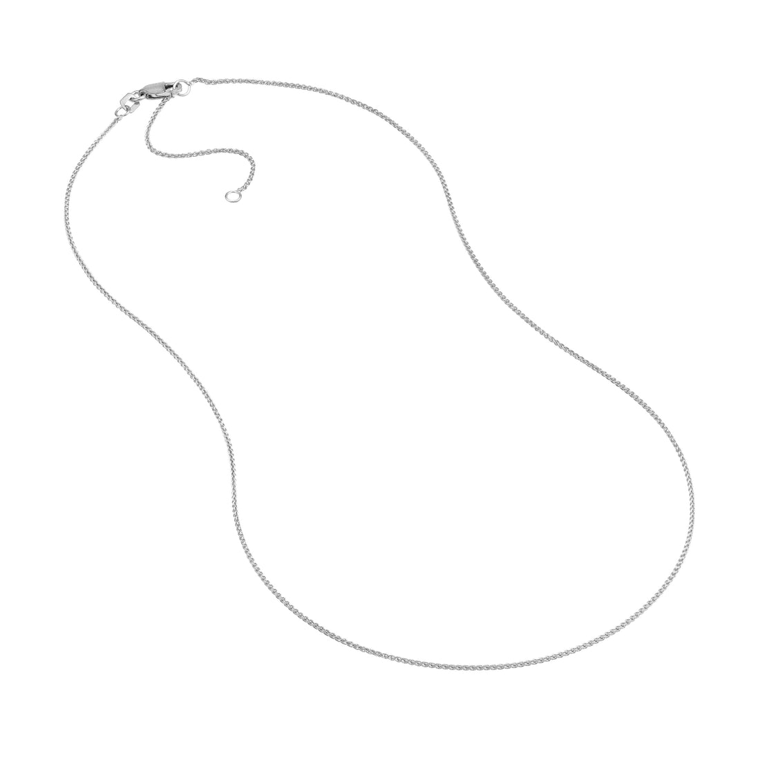 18" 1.05MM ADJUSTABLE ROUND WHEAT CHAIN NECKLACE | 10K WHITE GOLD | MZ008182-10B - Brownlee Jewelers