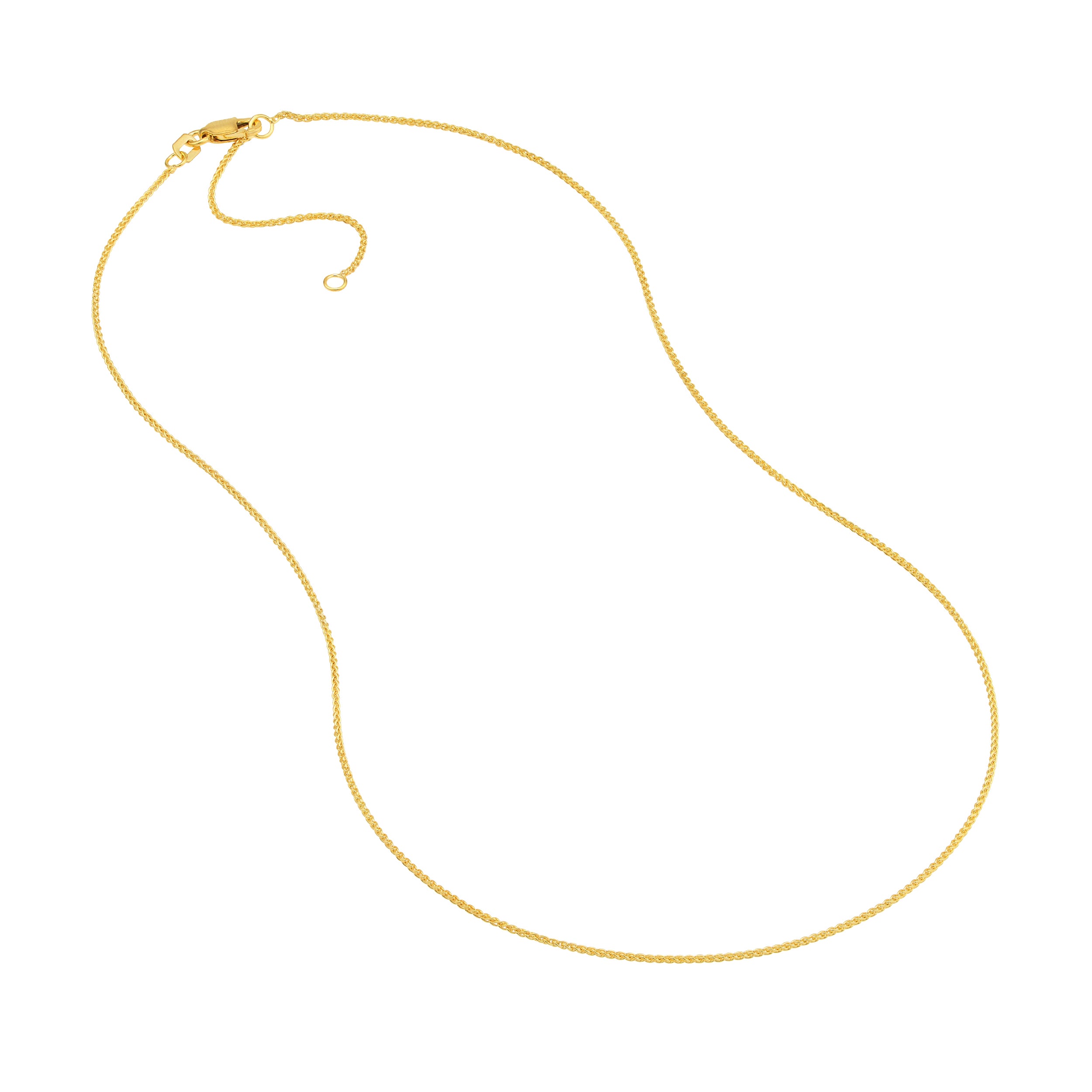 18" 1.05MM ADJUSTABLE ROUND WHEAT CHAIN NECKLACE | 10K YELLOW GOLD | MZ008182-10Y - Brownlee Jewelers