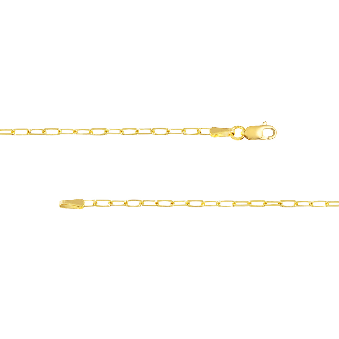18" 1.95MM DIAMOND-CUT PAPERCLIP CHAIN NECKLACE | 10K YELLOW GOLD | MZ009124-10Y - Brownlee Jewelers