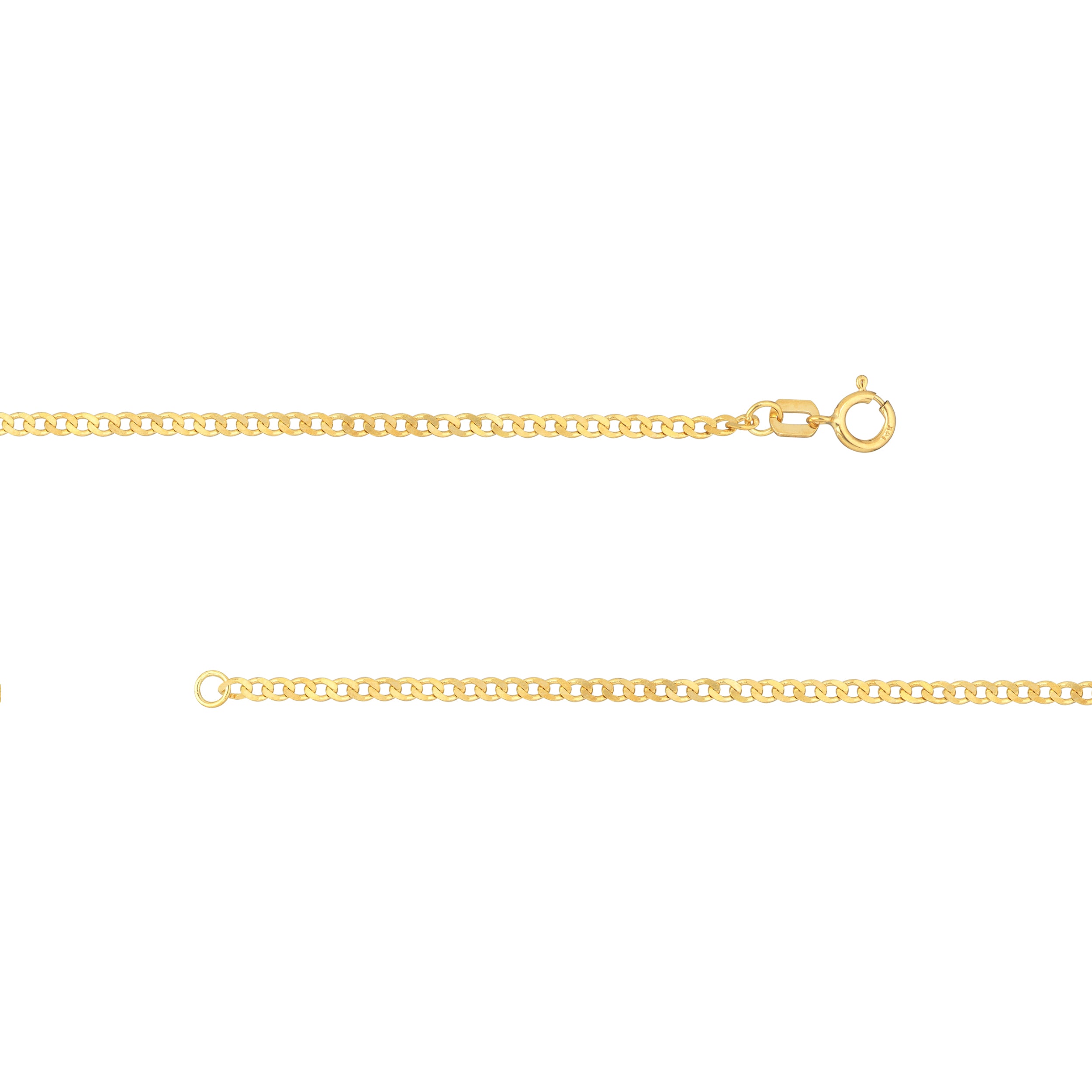 7.25" 1.95MM OPEN CURB CHAIN BRACELET | 14K YELLOW GOLD | MZ009257-14Y - Brownlee Jewelers