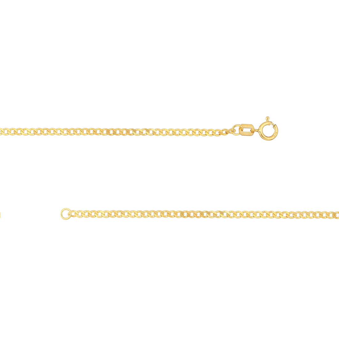 7.25" 1.95MM OPEN CURB CHAIN BRACELET | 14K YELLOW GOLD | MZ009257-14Y - Brownlee Jewelers