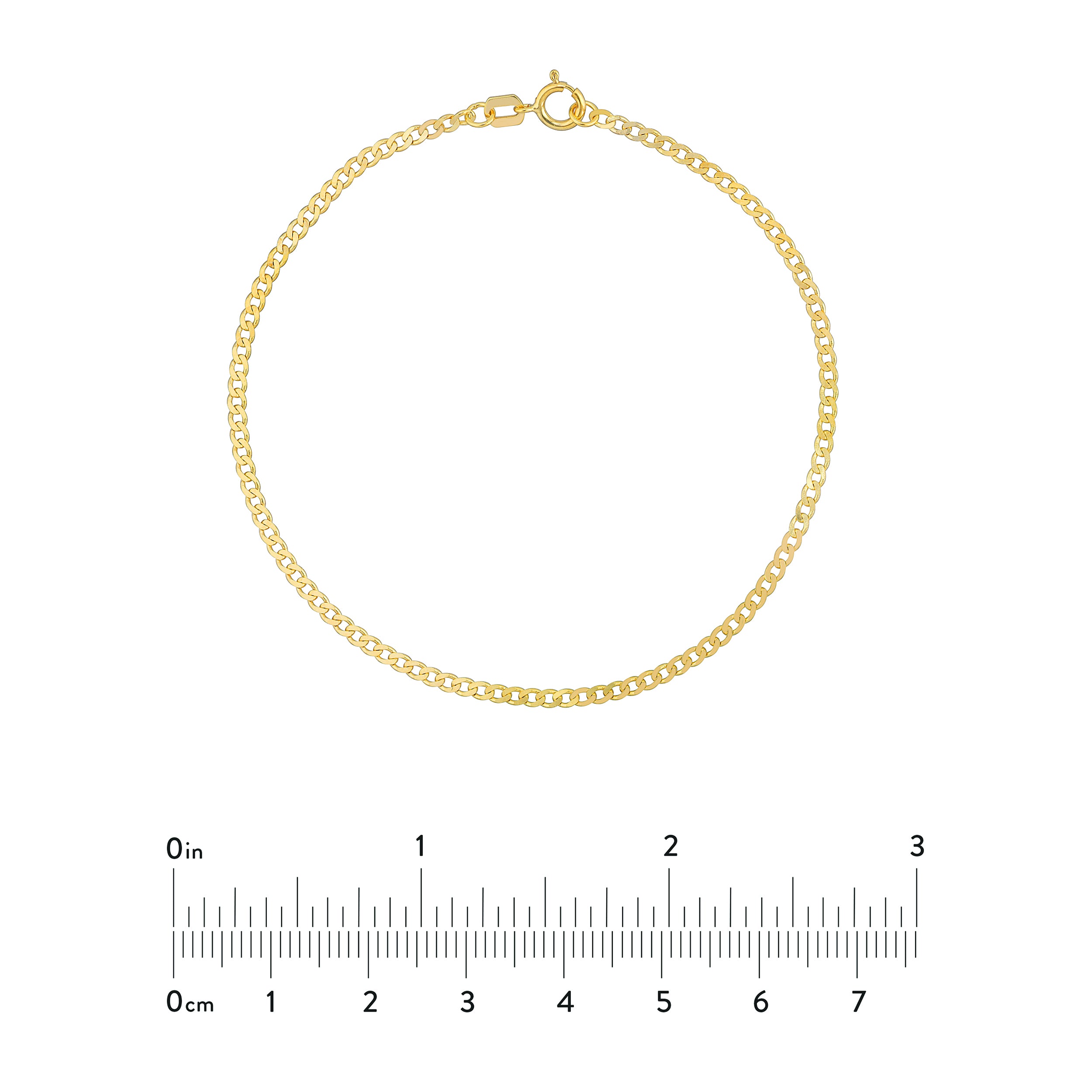 7.25" 1.95MM OPEN CURB CHAIN BRACELET | 14K YELLOW GOLD | MZ009257-14Y - Brownlee Jewelers