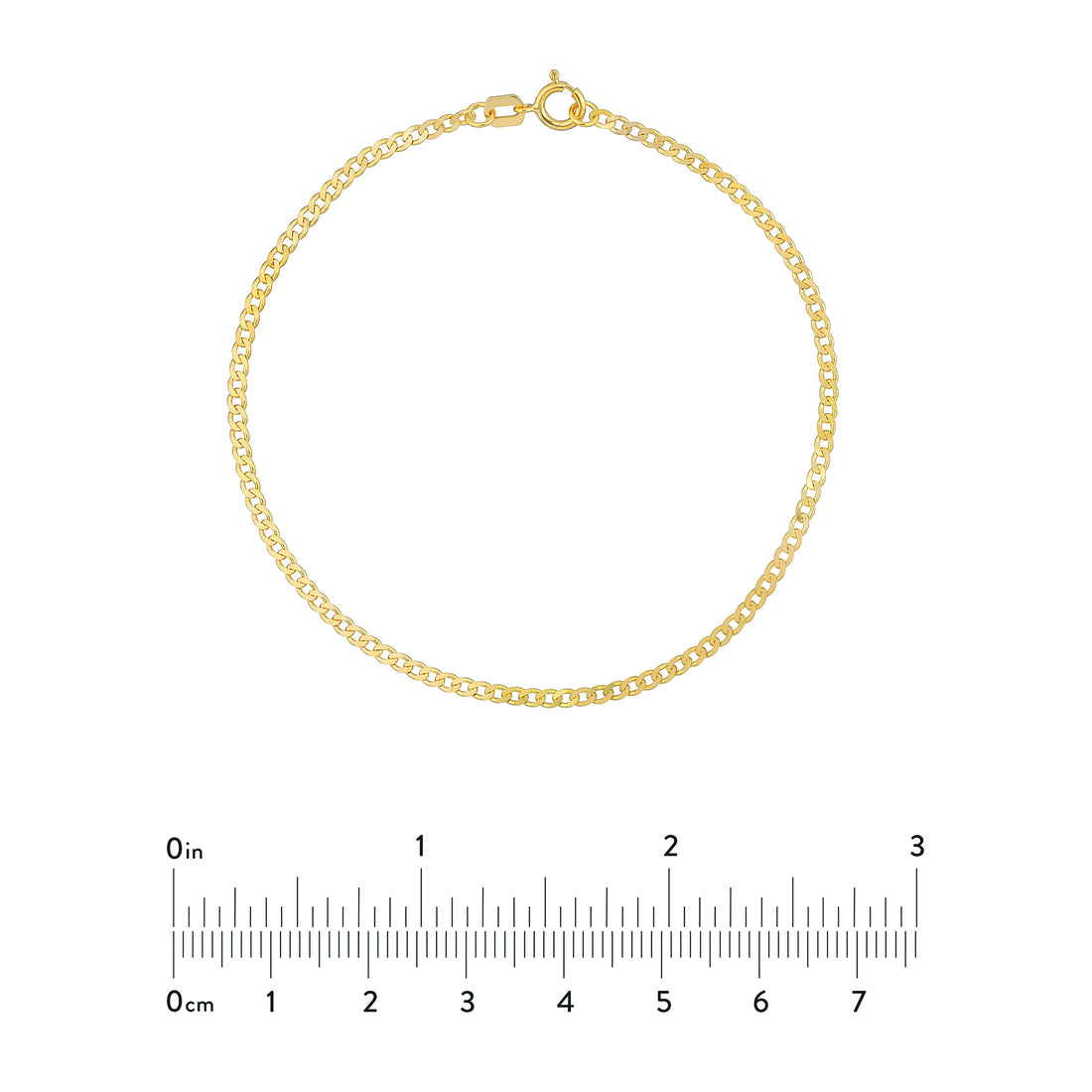 7.25" 1.95MM OPEN CURB CHAIN BRACELET | 14K YELLOW GOLD | MZ009257-14Y - Brownlee Jewelers