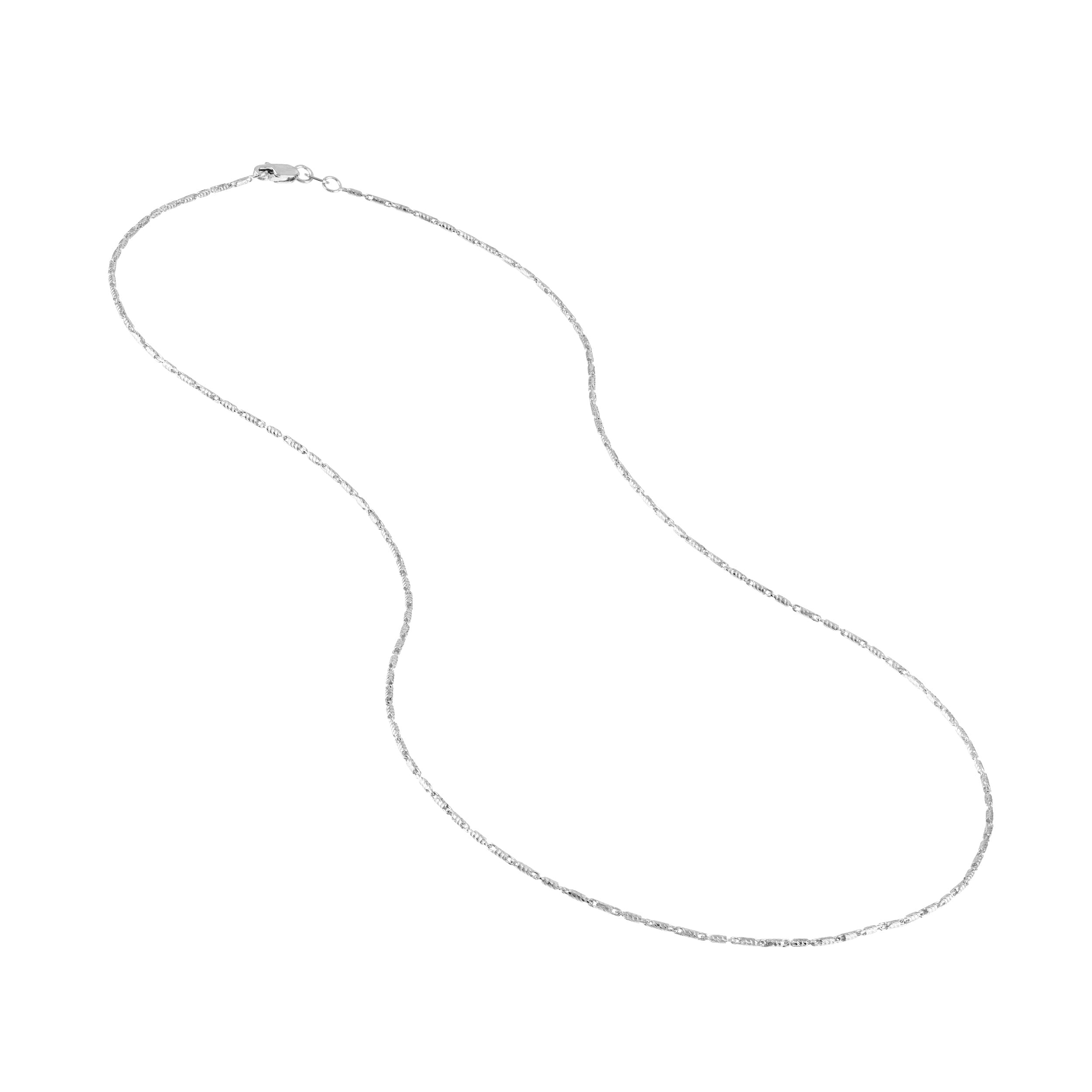18" 1.05MM LUMACINA CHAIN NECKLACE | 14K WHITE GOLD | MZ010219-14B - Brownlee Jewelers