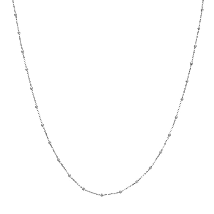 16" 1.7MM DIAMOND-CUT BEAD CHAIN NECKLACE | 14K WHITE GOLD | MZ010346-14B - Brownlee Jewelers