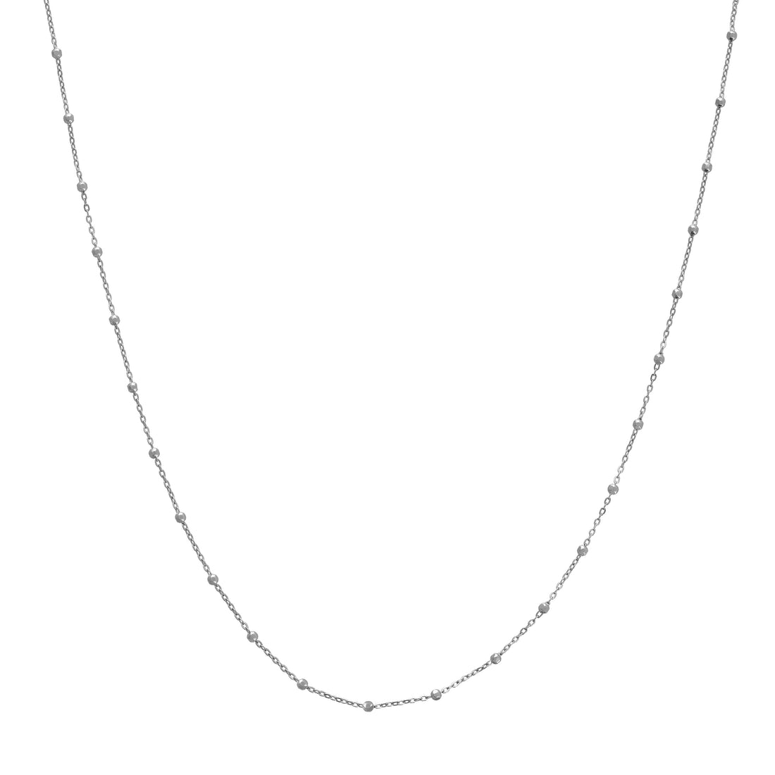 20" 1.7MM DIAMOND-CUT BEAD CHAIN NECKLACE | 14K WHITE GOLD | MZ010346-14B - Brownlee Jewelers