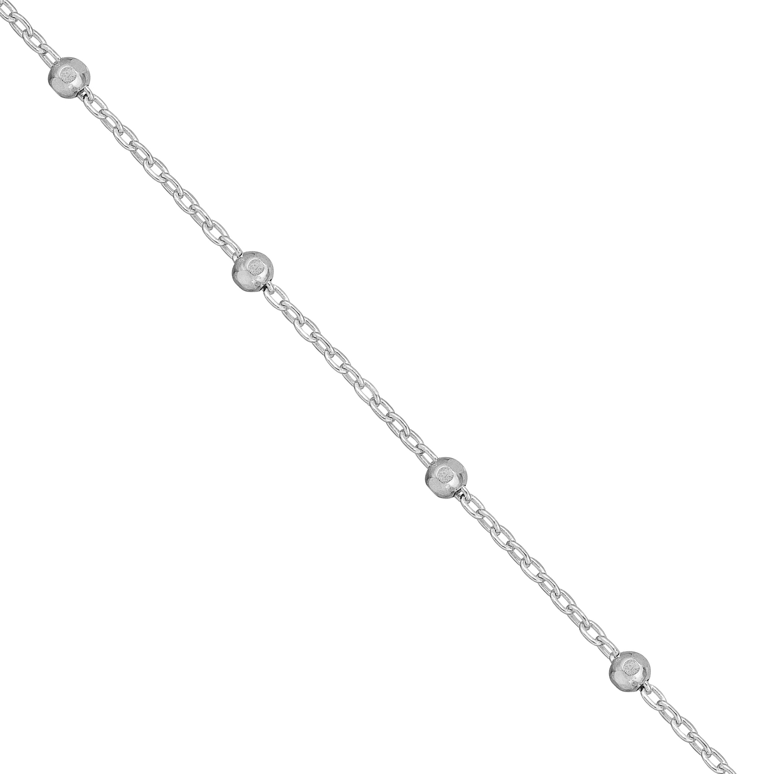20" 1.7MM DIAMOND-CUT BEAD CHAIN NECKLACE | 14K WHITE GOLD | MZ010346-14B - Brownlee Jewelers