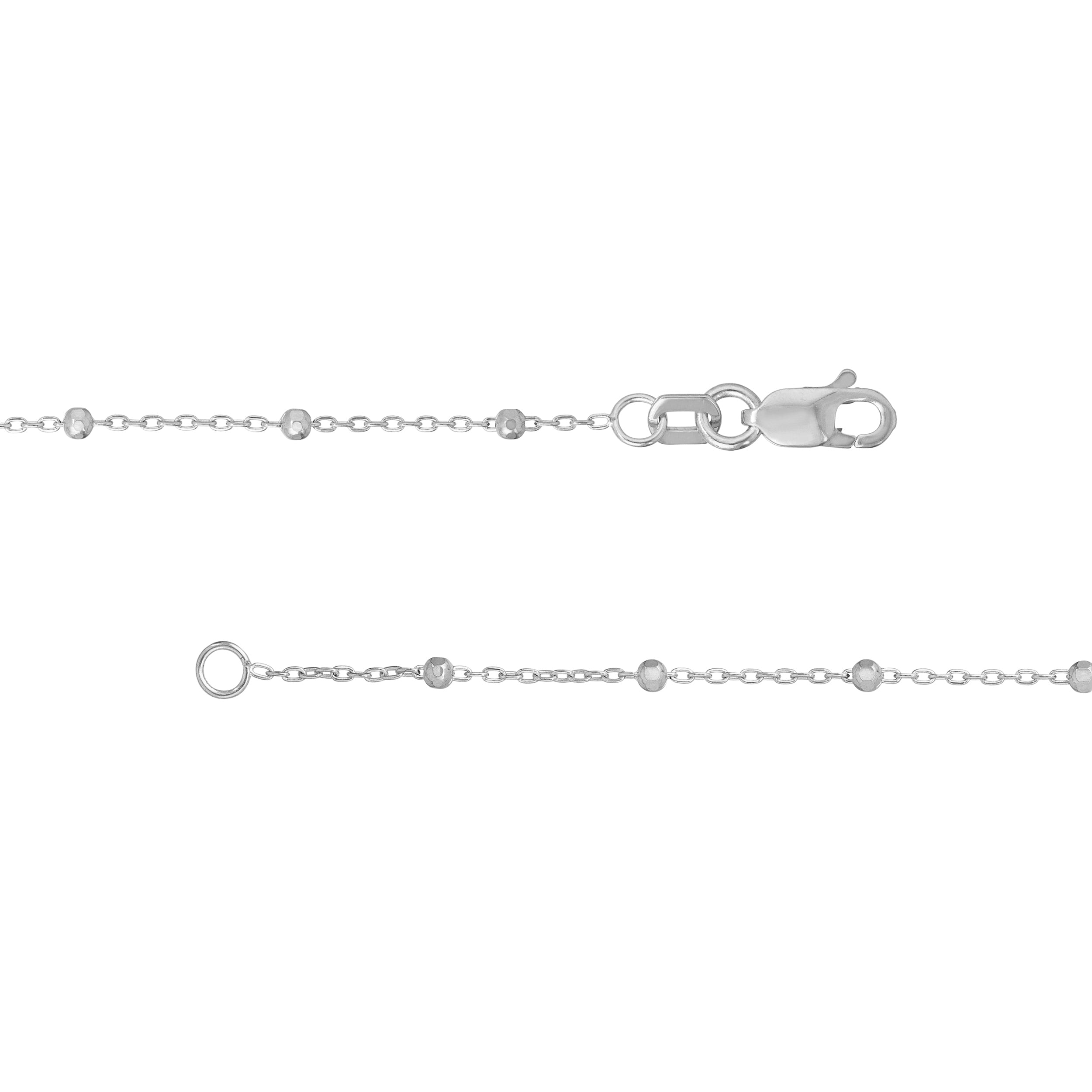 16" 1.7MM DIAMOND-CUT BEAD CHAIN NECKLACE | 14K WHITE GOLD | MZ010346-14B - Brownlee Jewelers