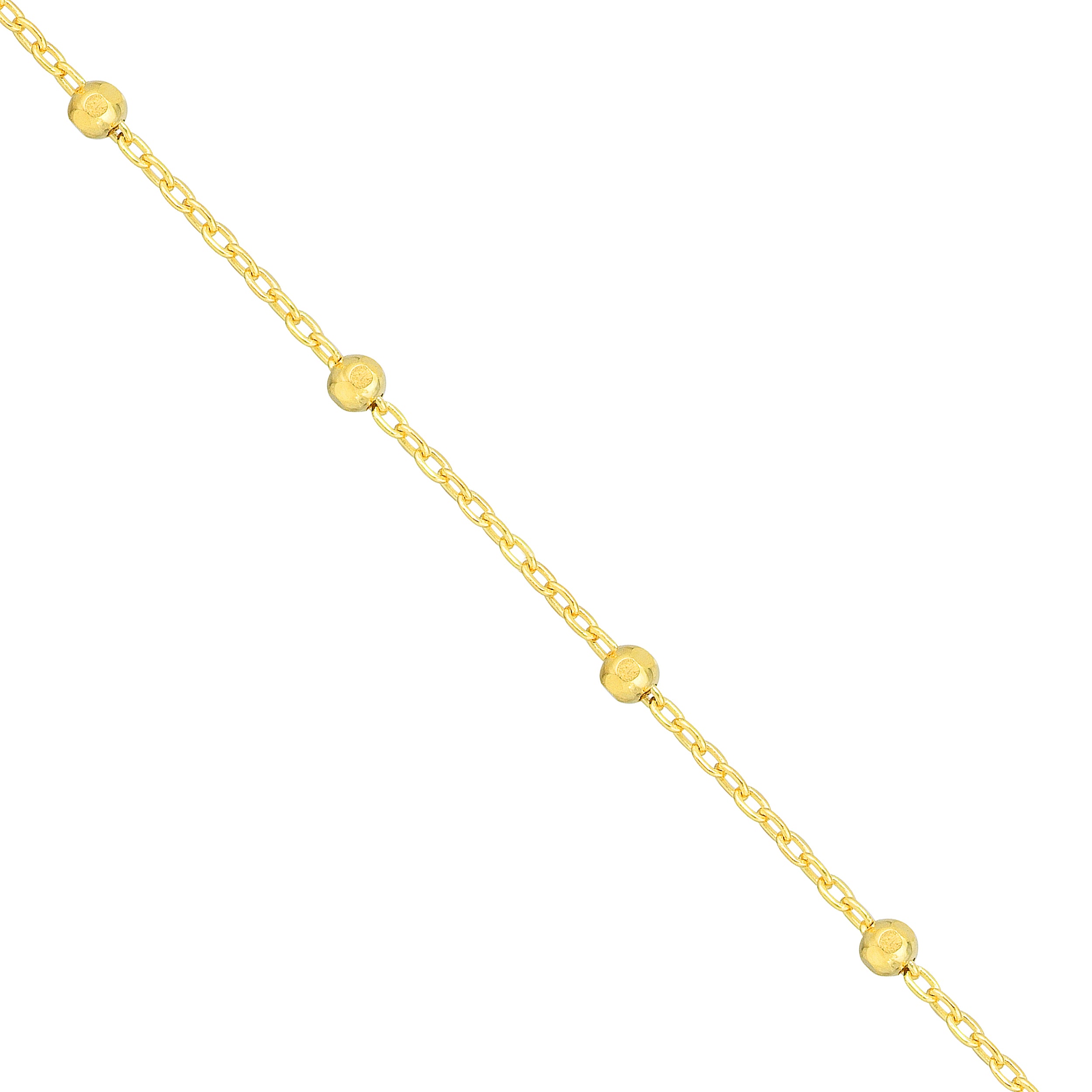 10" 1.7MM DIAMOND-CUT CABLE CHAIN ANKLET | 14K YELLOW GOLD | MZ010346-14Y - Brownlee Jewelers