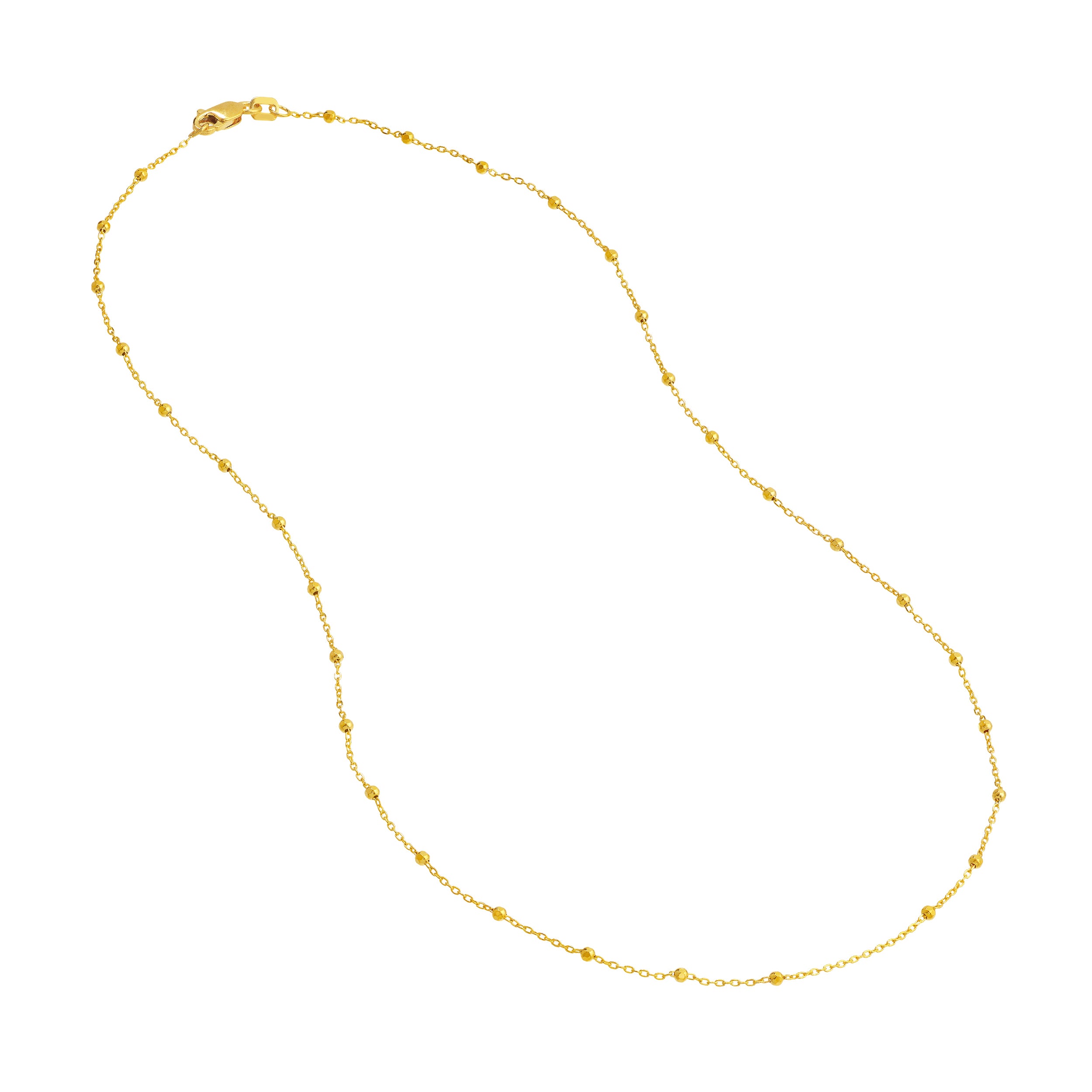 10" 1.7MM DIAMOND-CUT CABLE CHAIN ANKLET | 14K YELLOW GOLD | MZ010346-14Y - Brownlee Jewelers