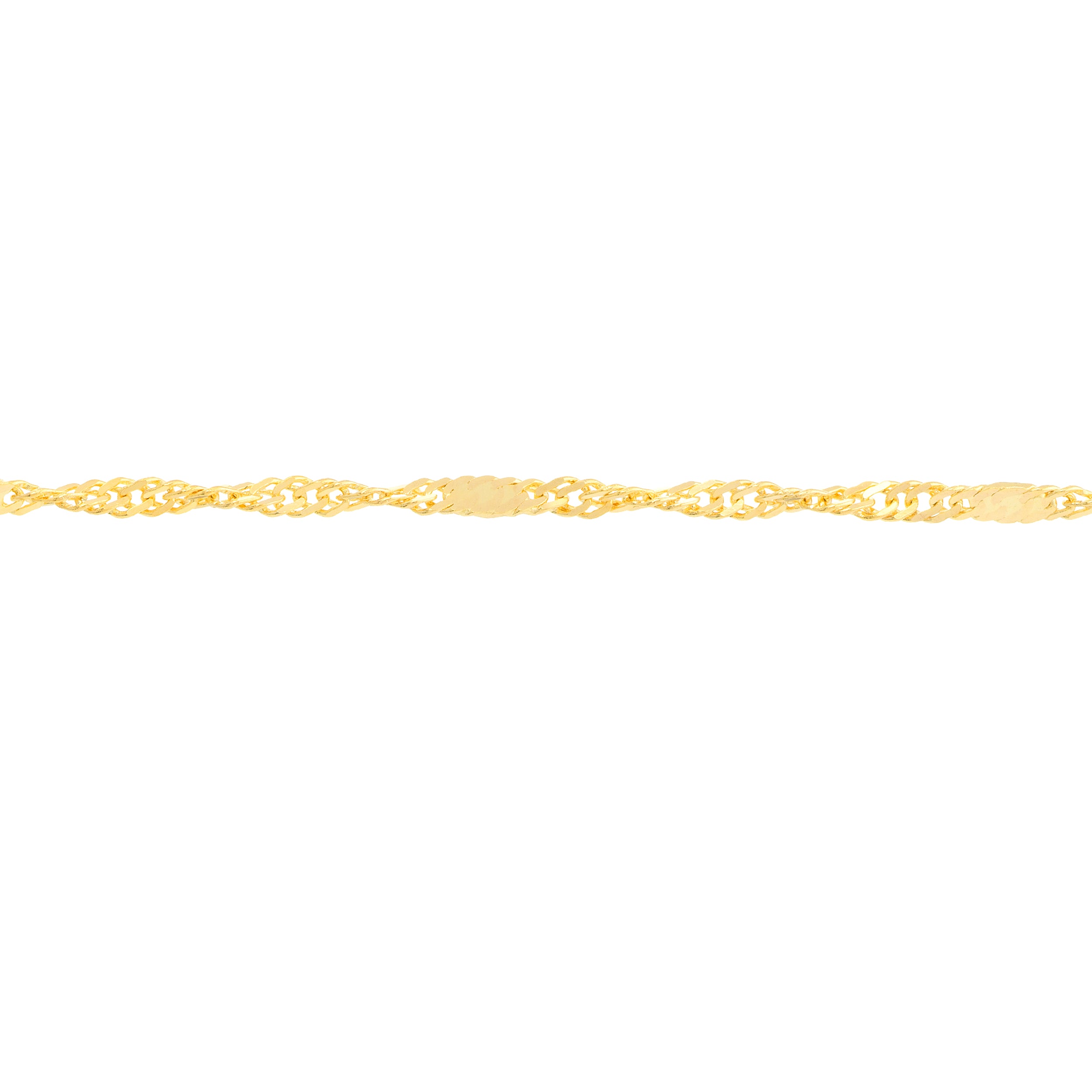 10" FLAT SINGAPORE CHAIN ANKLET | 14K YELLOW GOLD | MZ010349-14Y - Brownlee Jewelers