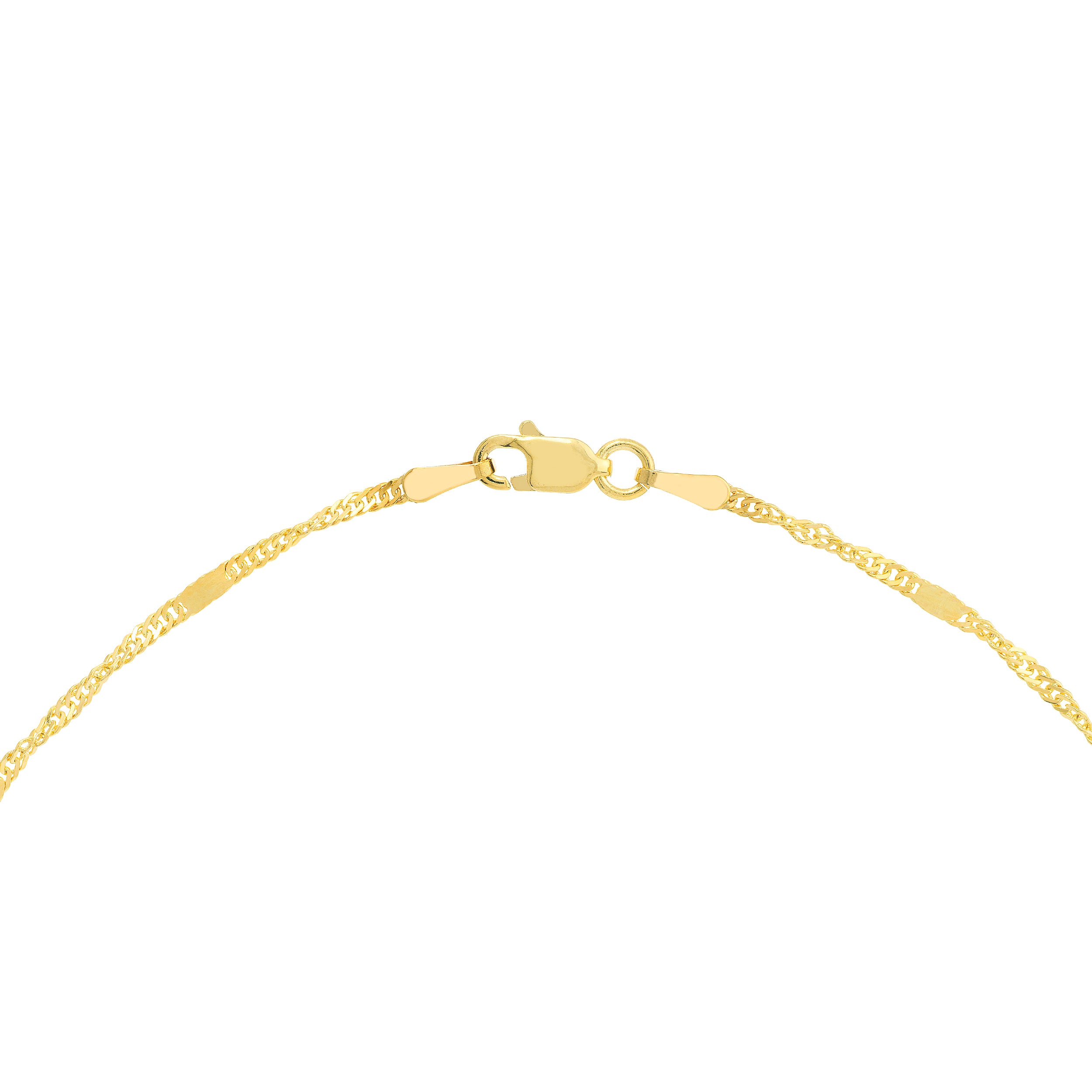 10" FLAT SINGAPORE CHAIN ANKLET | 14K YELLOW GOLD | MZ010349-14Y - Brownlee Jewelers