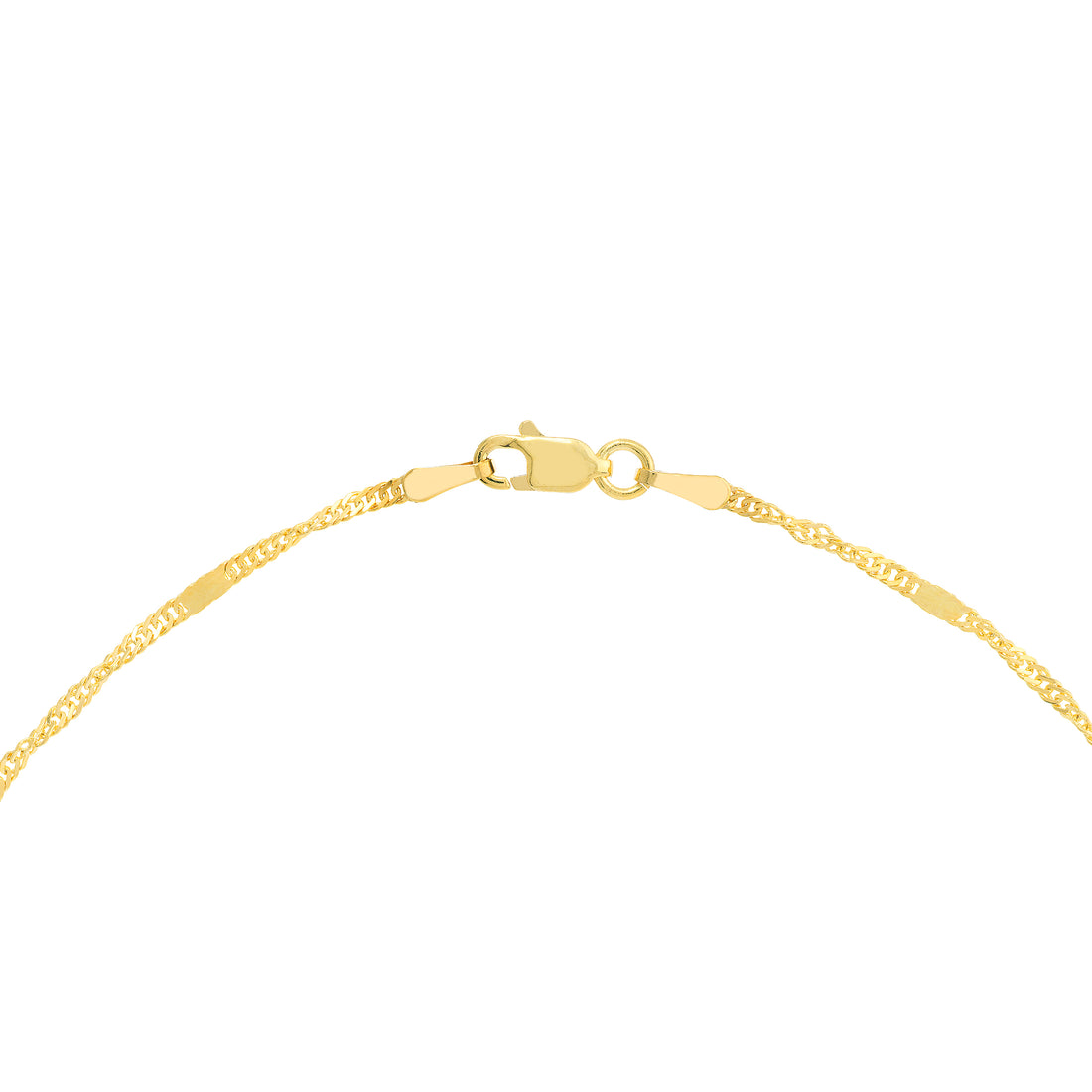 10" FLAT SINGAPORE CHAIN ANKLET | 14K YELLOW GOLD | MZ010349-14Y - Brownlee Jewelers