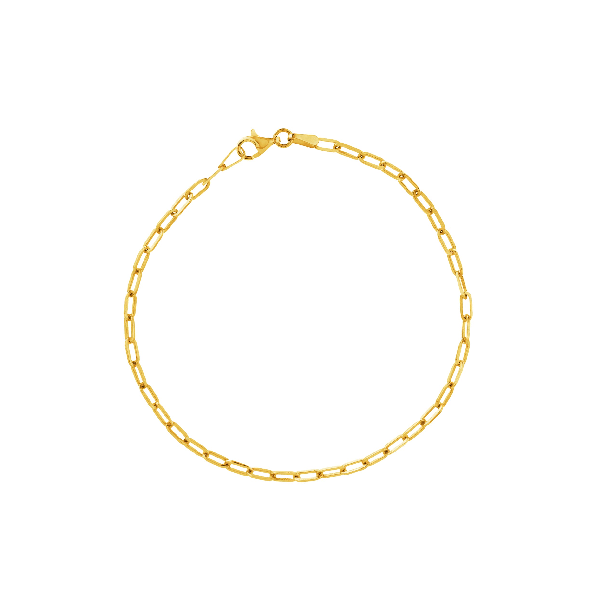 7.25" 2.5MM PAPERCLIP CHAIN BRACELET | 14K YELLOW GOLD | MZ010990-14Y - Brownlee Jewelers