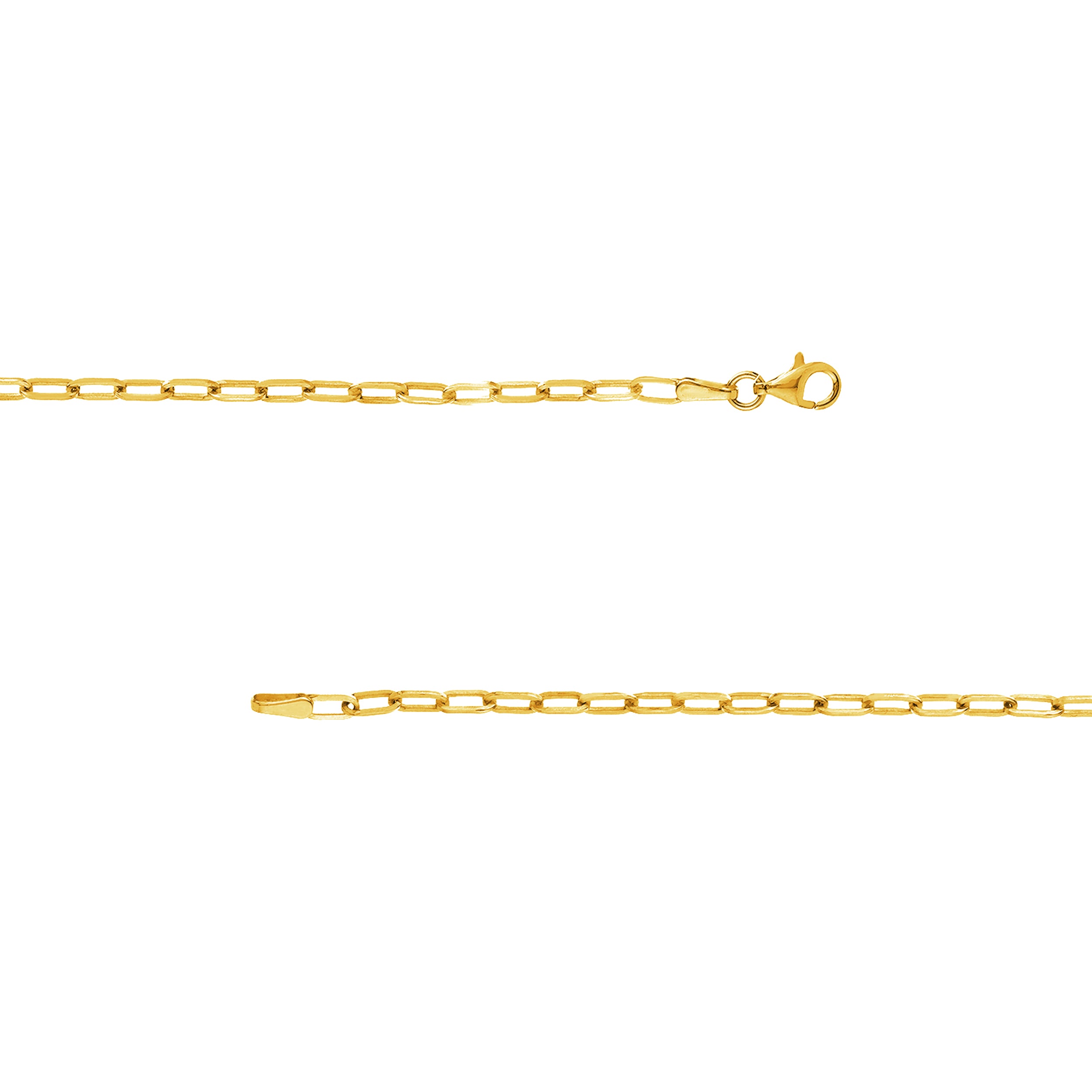 7.25" 2.5MM PAPERCLIP CHAIN BRACELET | 14K YELLOW GOLD | MZ010990-14Y - Brownlee Jewelers