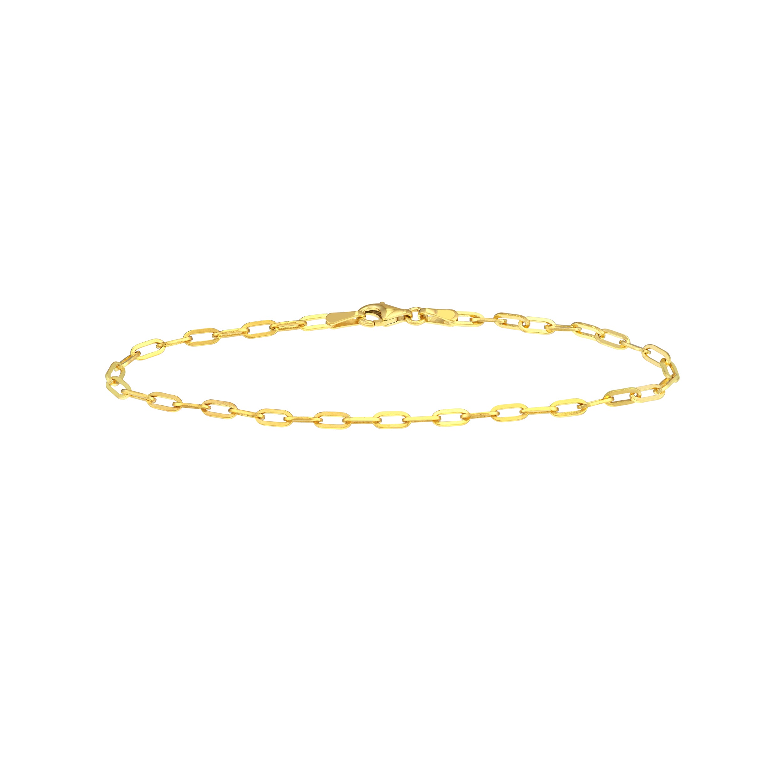 7.25" 2.5MM PAPERCLIP CHAIN BRACELET | 14K YELLOW GOLD | MZ010990-14Y - Brownlee Jewelers